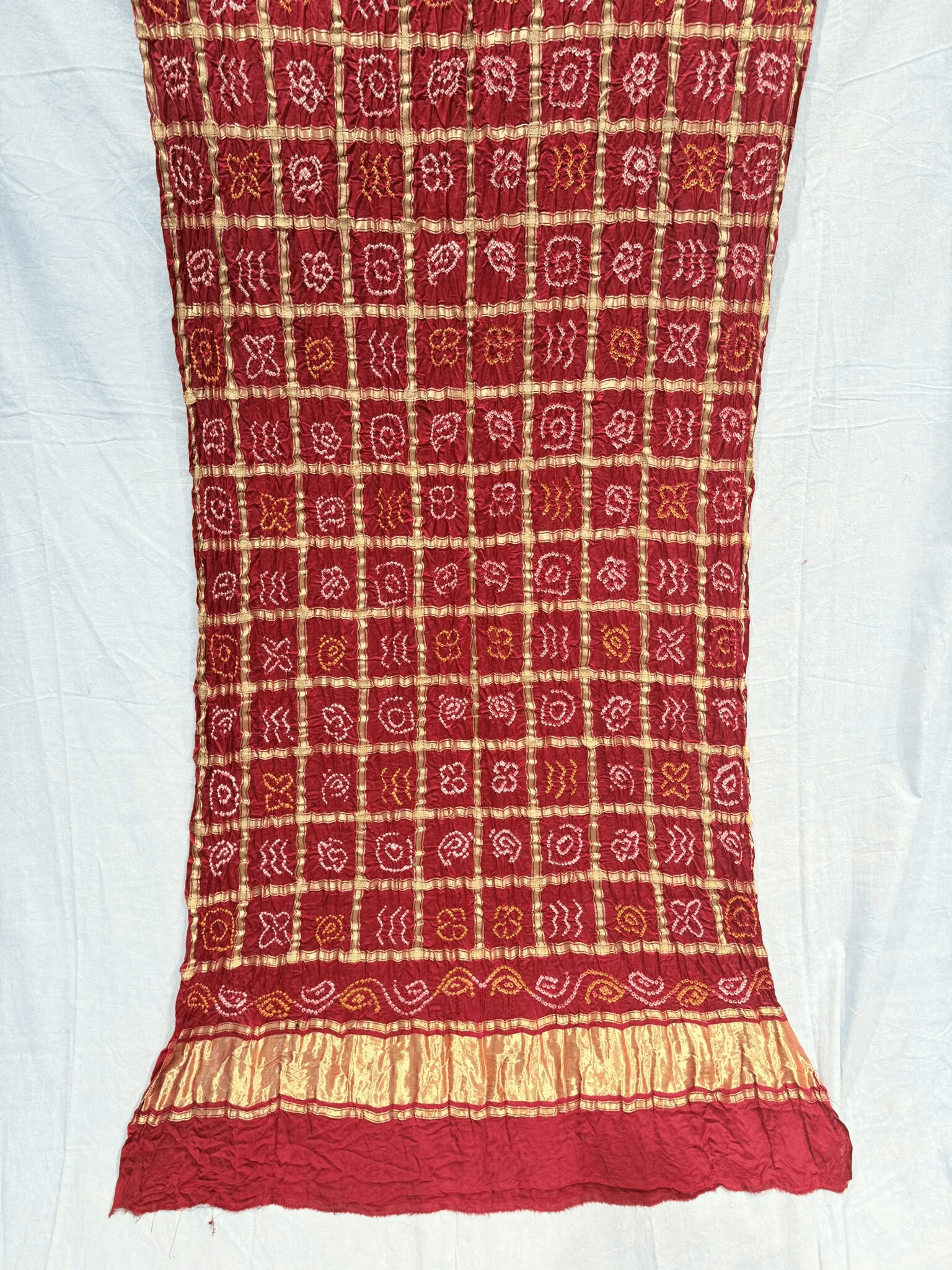 Gajji Silk Ghatchola Dupata with hand made bandhej