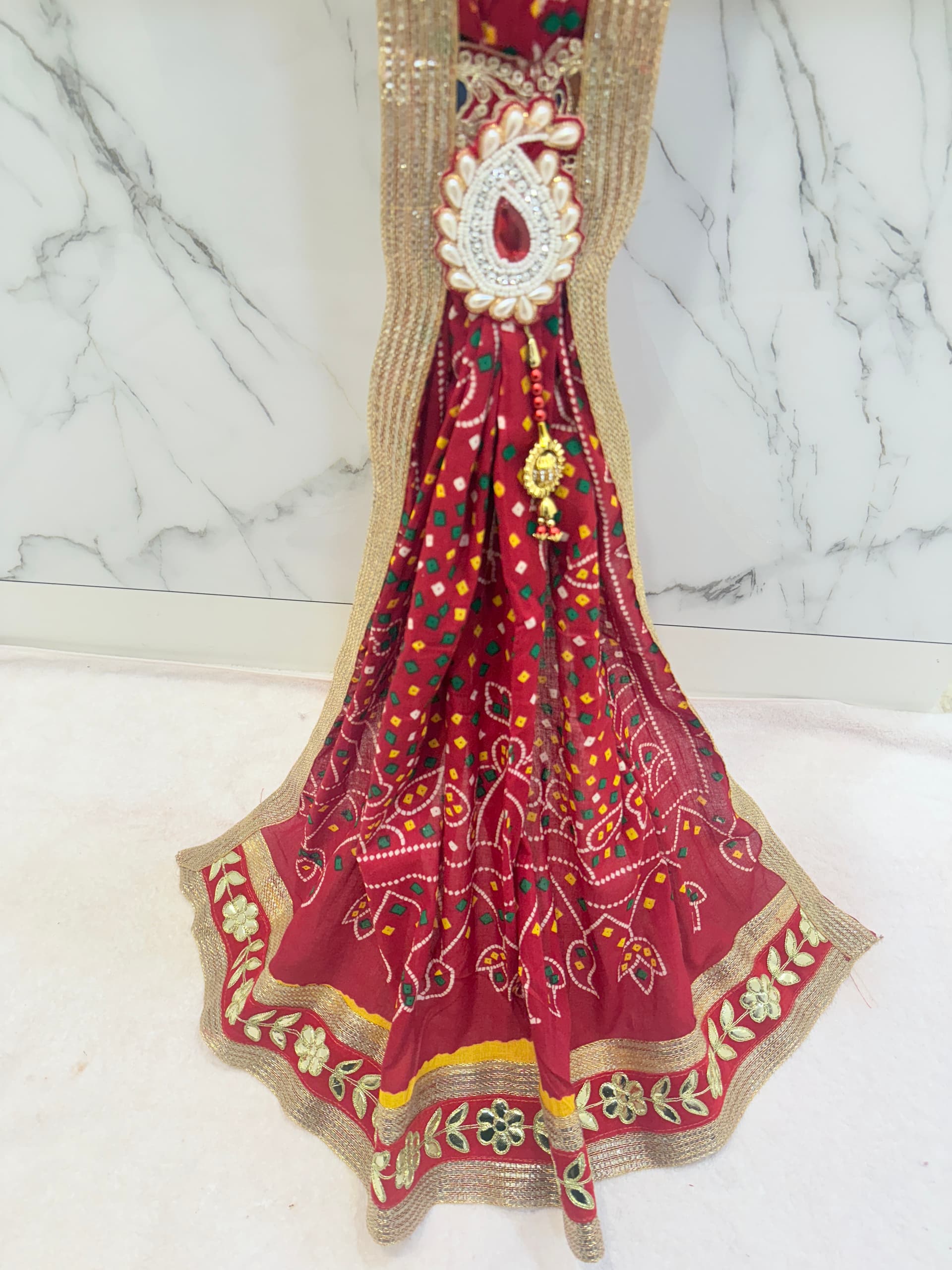 Cotton Chunri Dupata with Kairi design