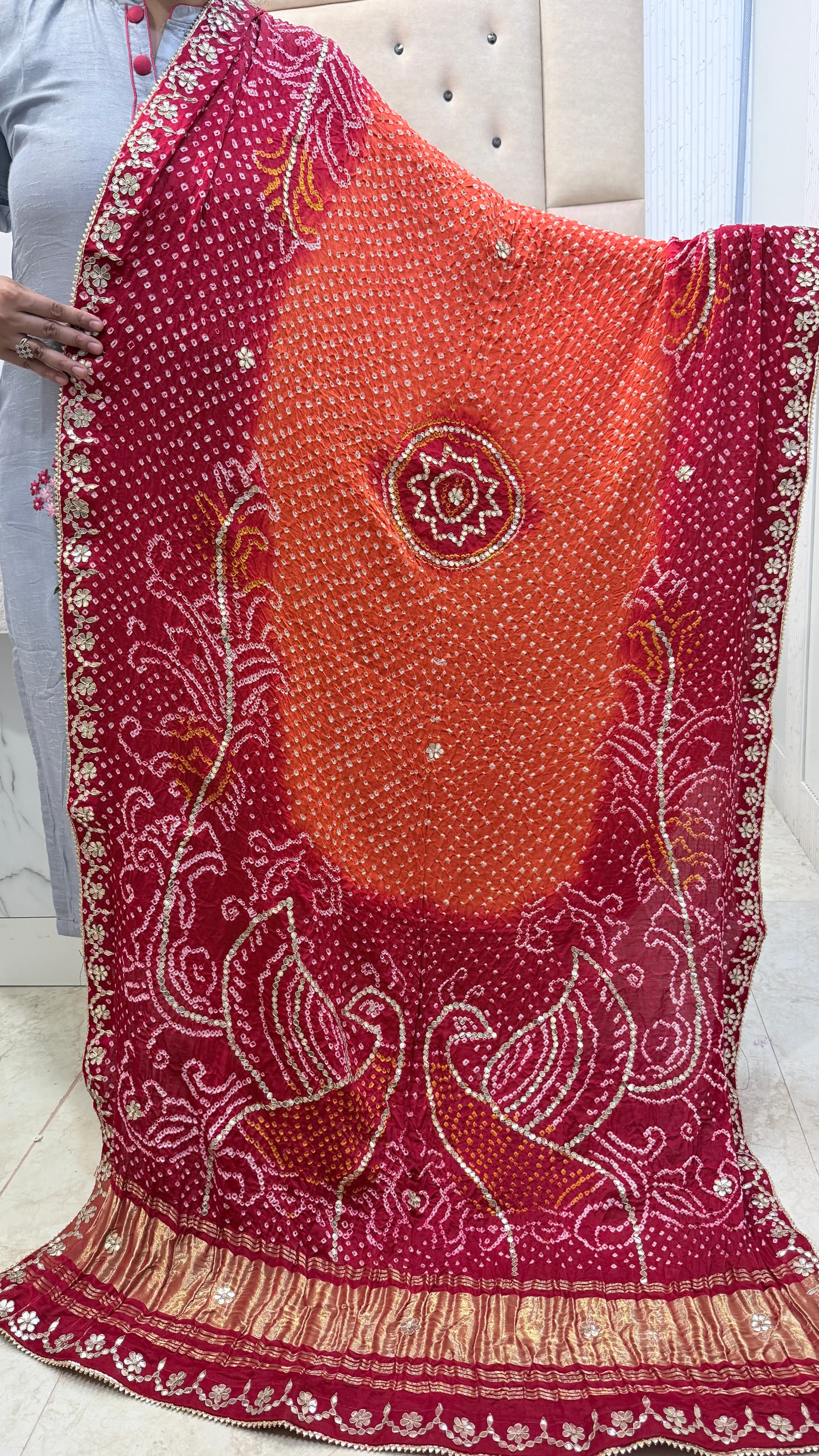 Royal Heritage Gajji Silk Dupatta with Peacock