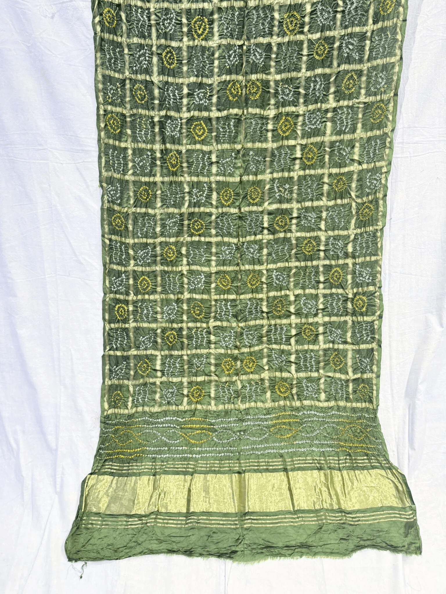Malai Silk Dupata In ghatchola hand made Bandhej