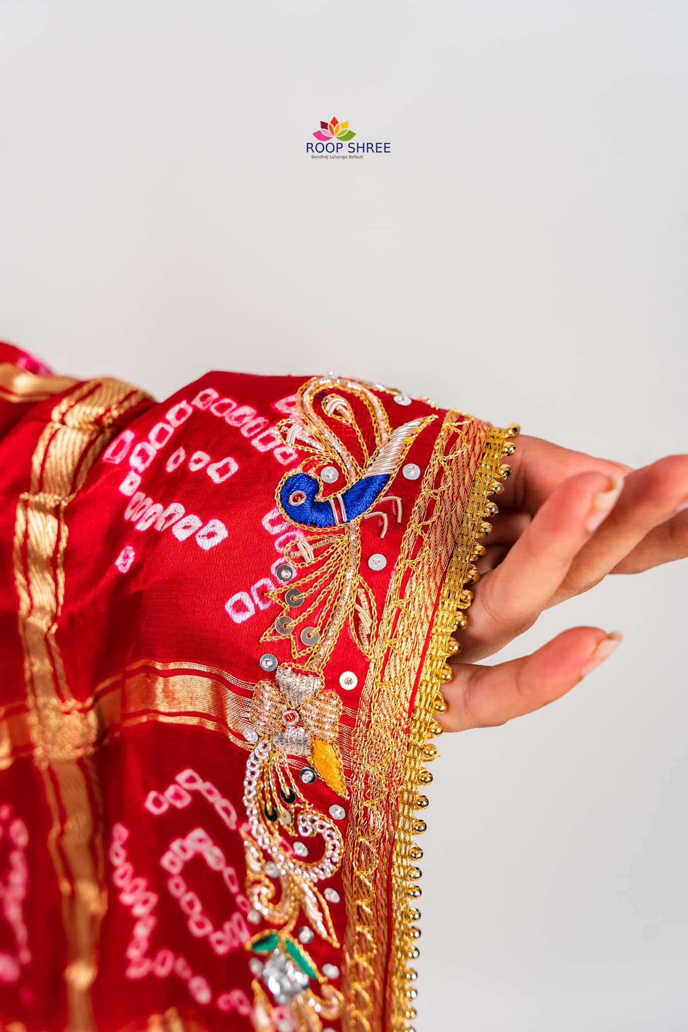 Pure Gajji Silk Red Colour Dupatta