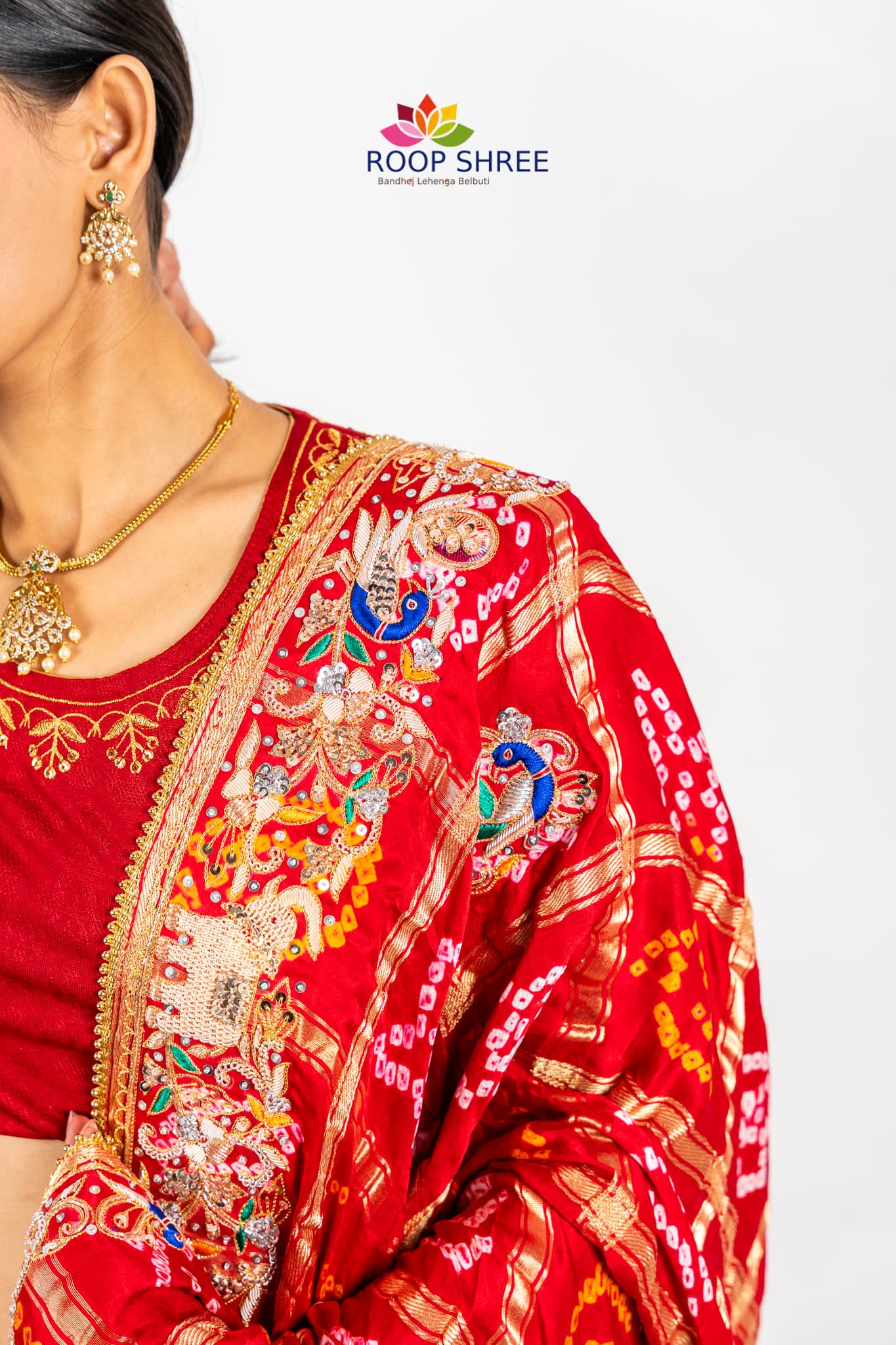 Pure Gajji Silk Red Colour Dupatta