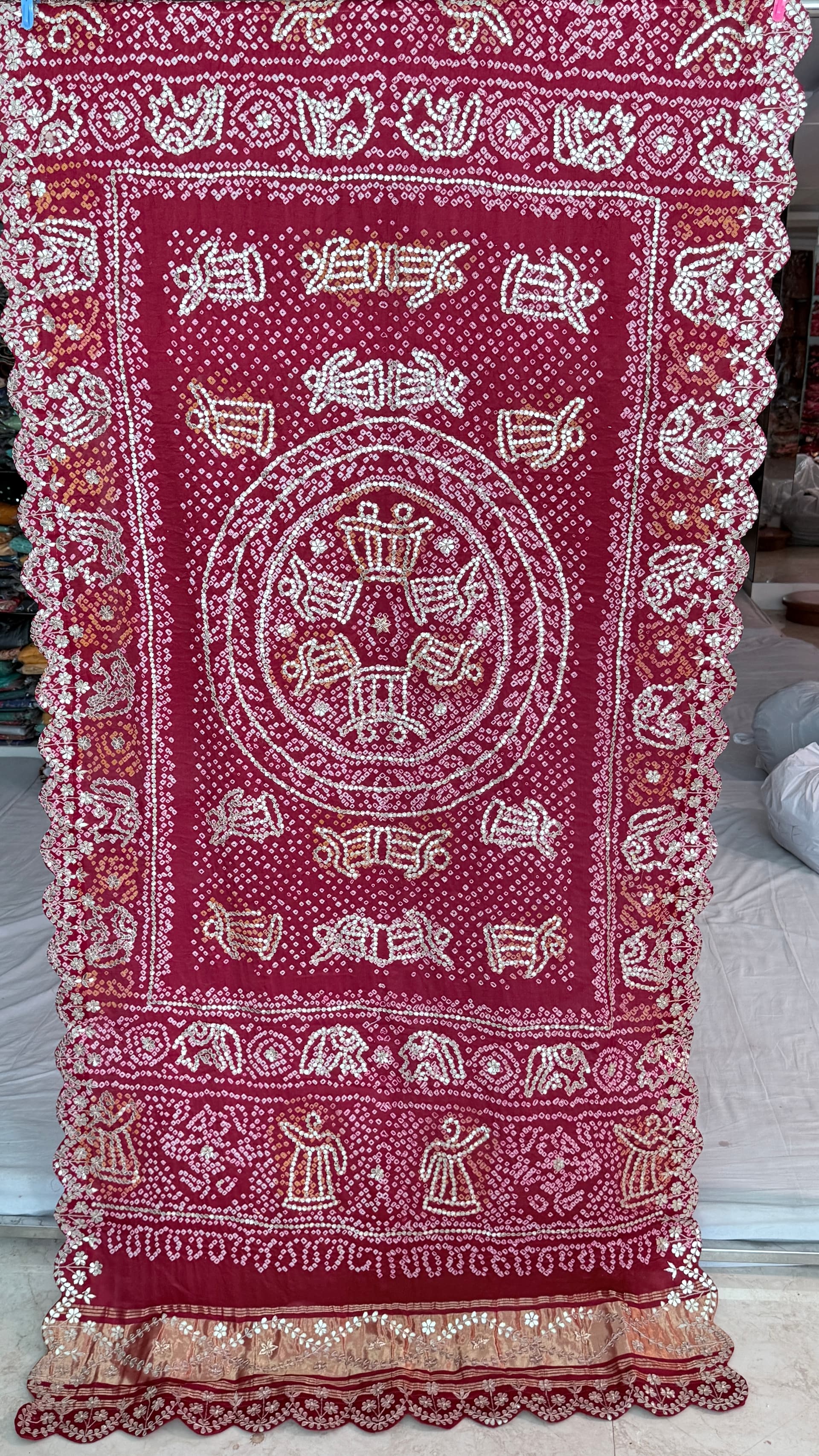 Traditional Gharchola Gajji Silk Dupatta - Highlight Design