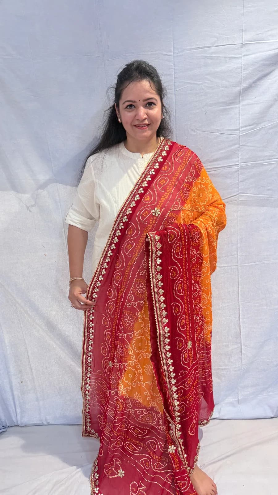 Festive Viscose Gotapatti Peela Dupatta for Women