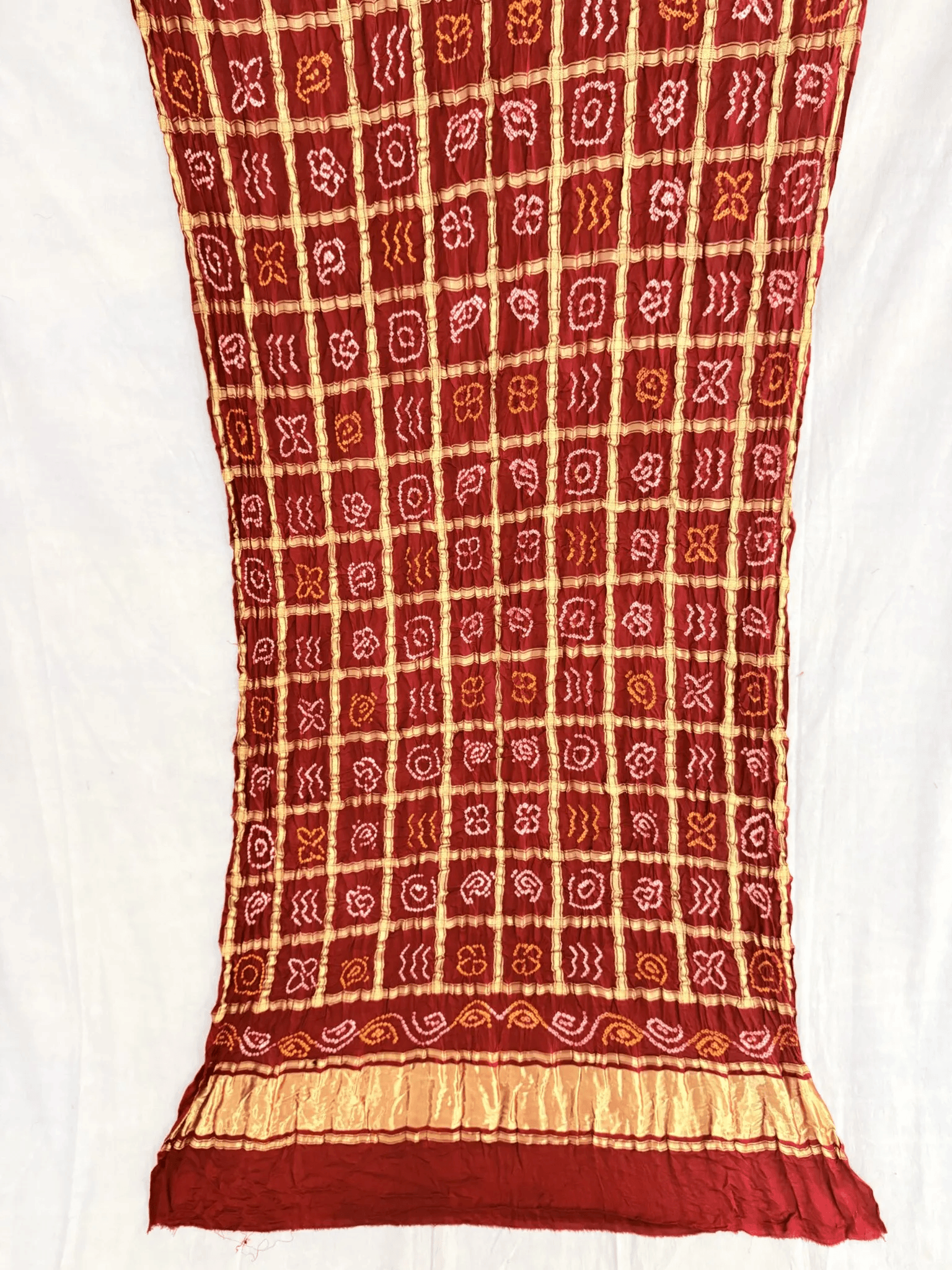 Gajji Silk Ghatchola Dupata with hand made bandhej