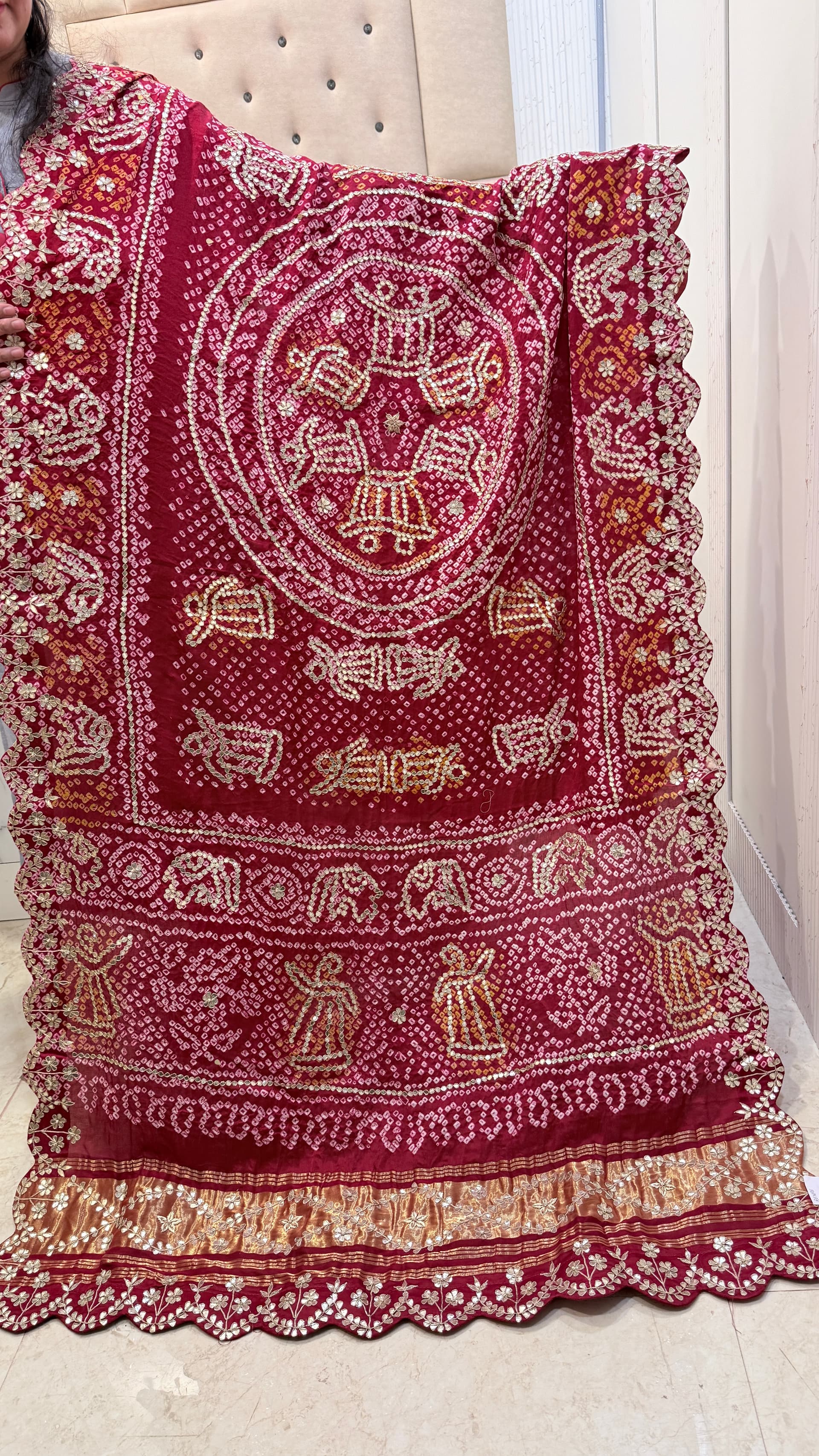 Traditional Gharchola Gajji Silk Dupatta - Highlight Design
