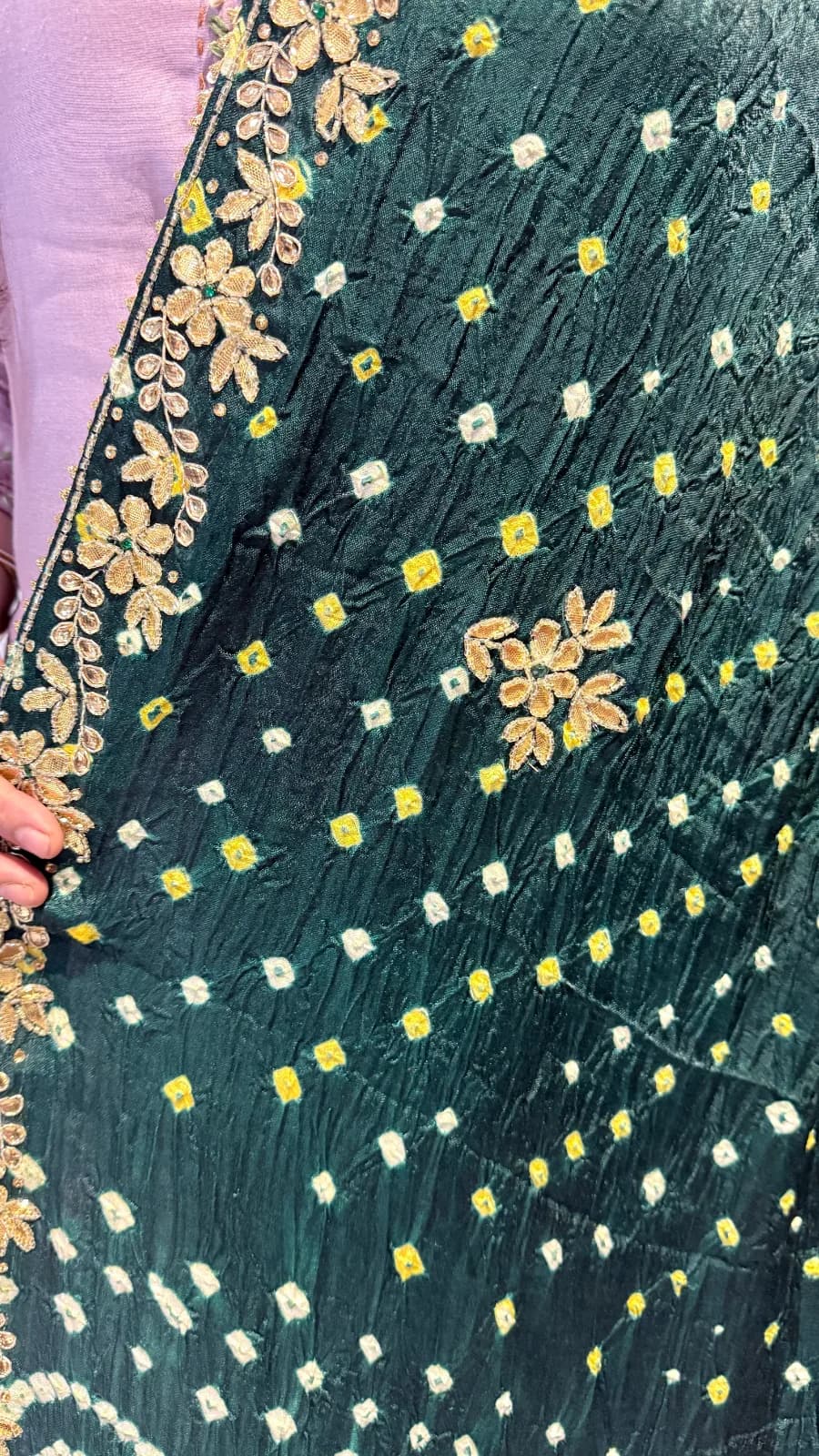 Modal Silk Boond Wali Saree with Dabka Outline