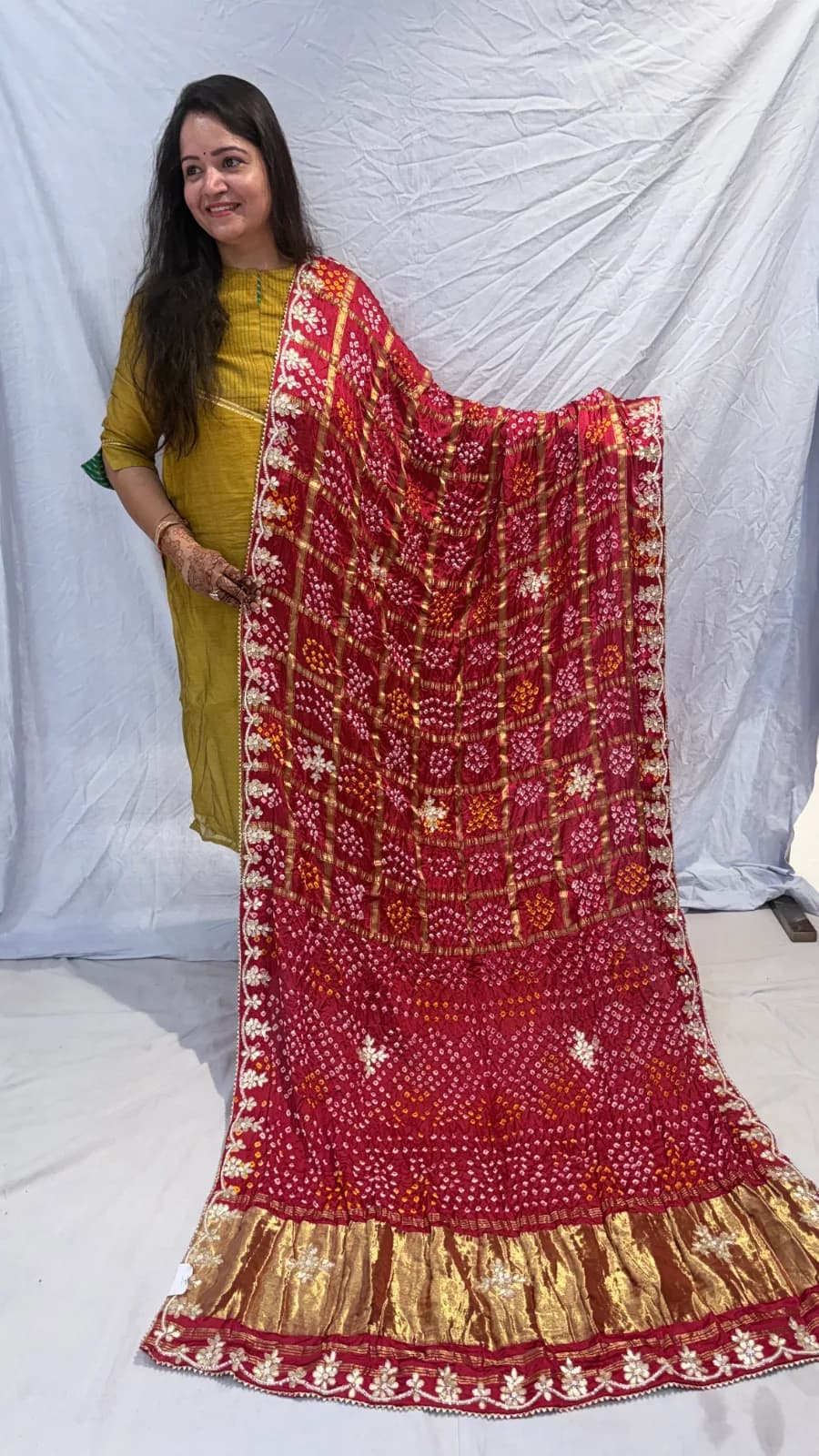 Duplicate Ghatchola saree with cutdana Gotapatti work-Rani