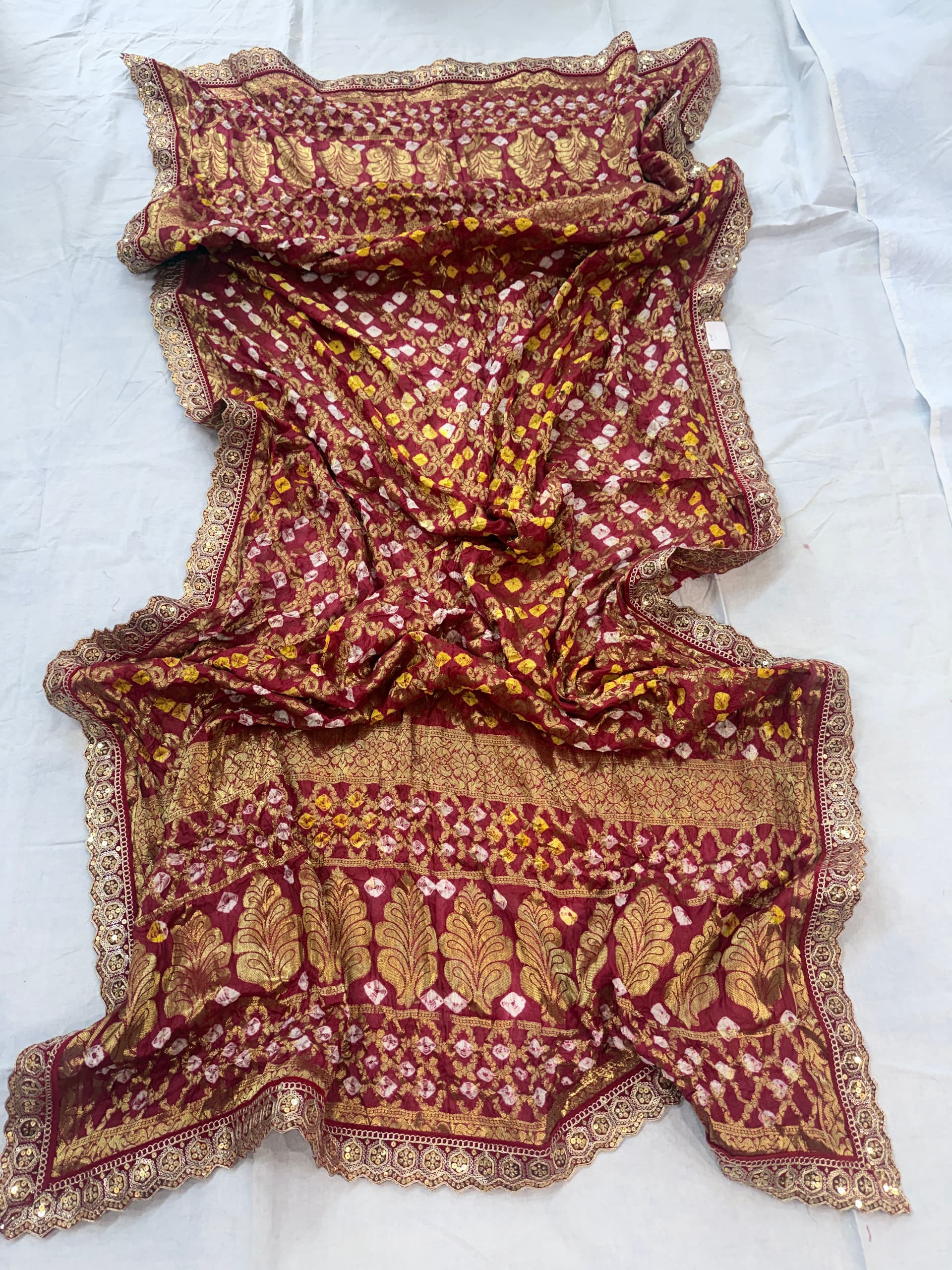 Banarasi Ghatchola Dupata with Lace