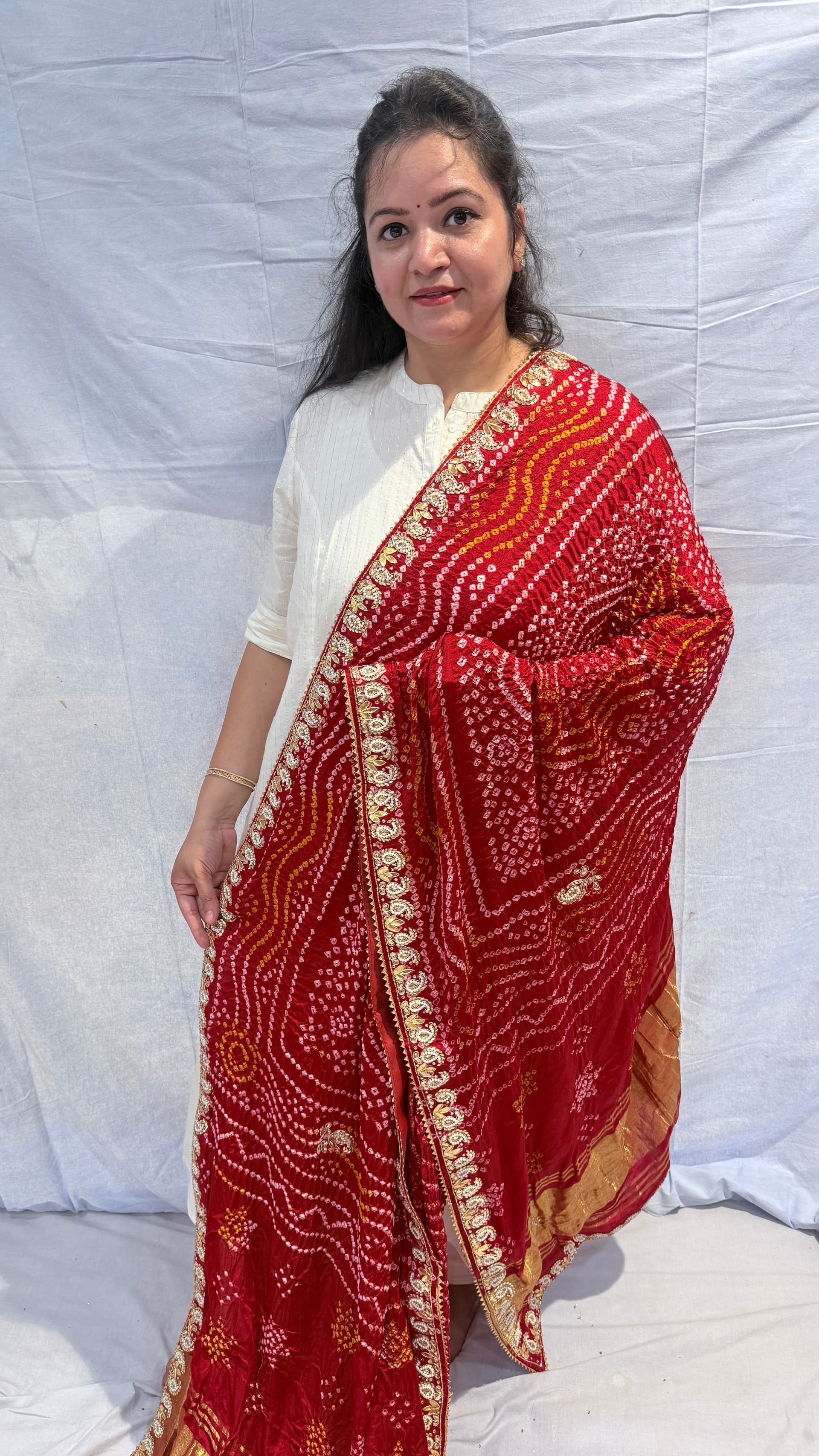 Wedding Special Malai Silk Dabka & Moti Gotapatti Dupatta