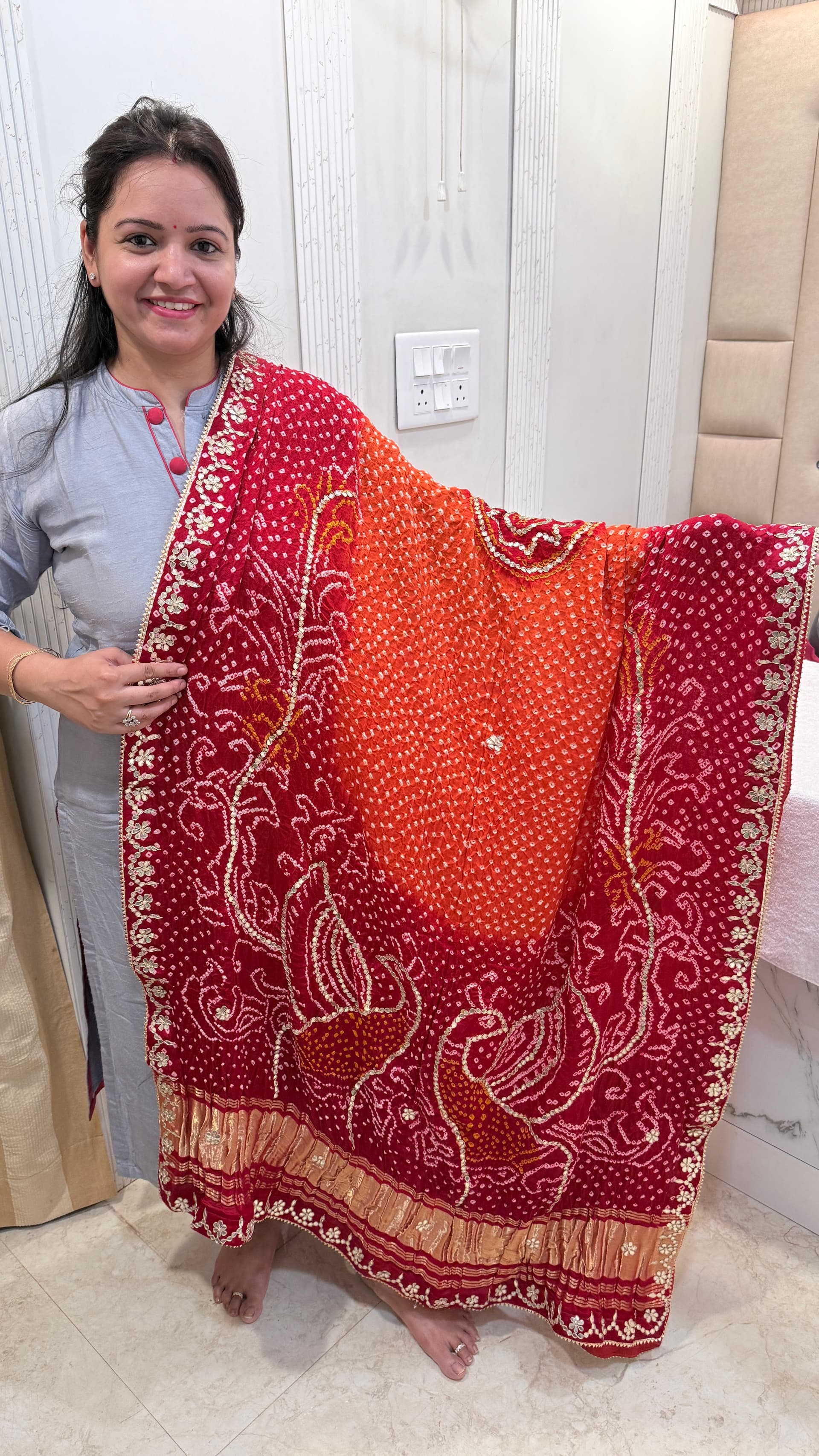 Royal Heritage Gajji Silk Dupatta with Peacock