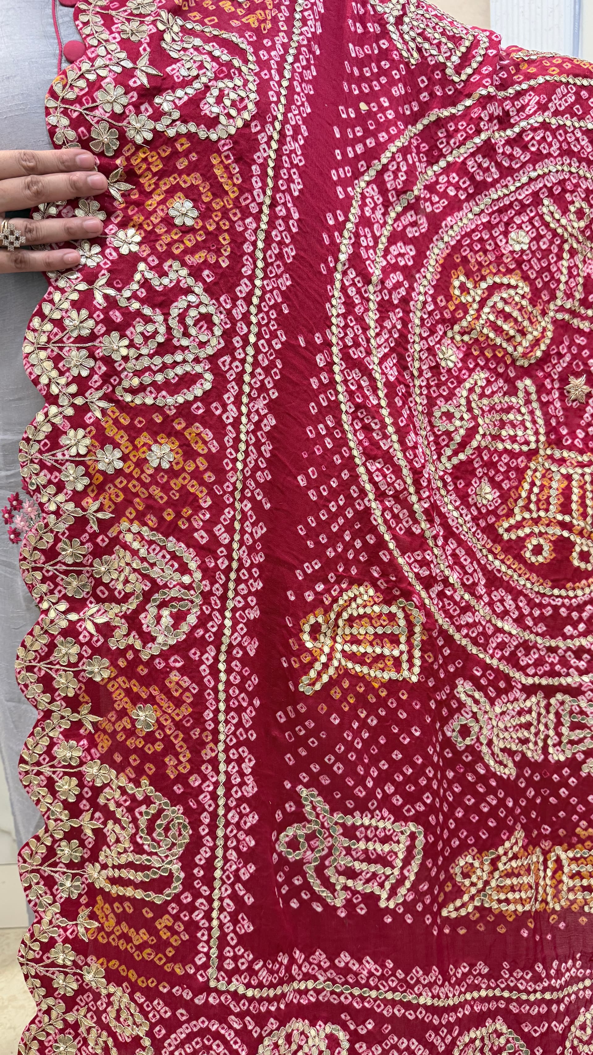 Traditional Gharchola Gajji Silk Dupatta - Highlight Design
