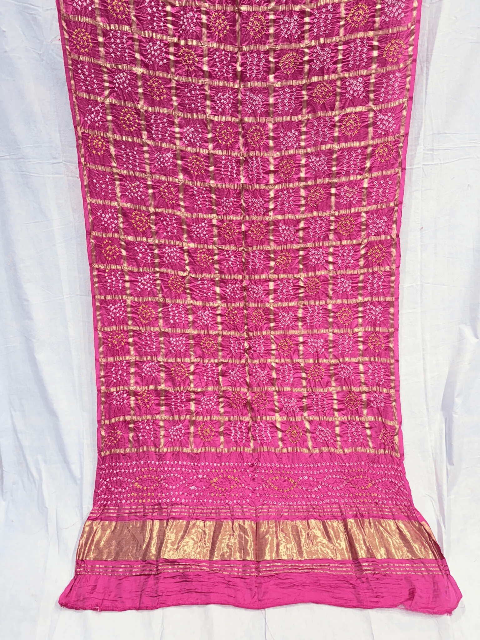 Malai Silk Dupata In ghatchola hand made Bandhej