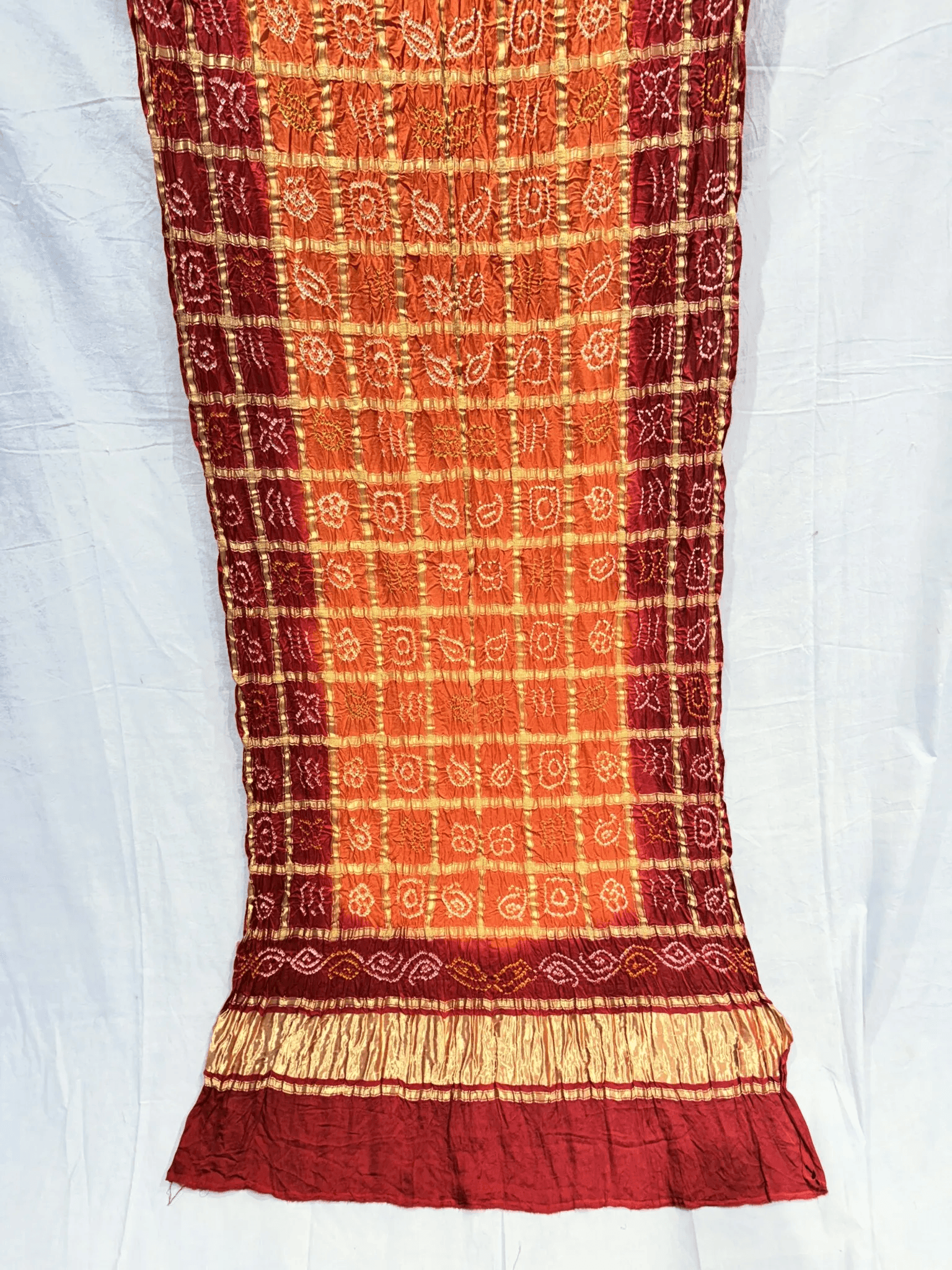Gajji Silk Ghatchola Dupata with hand made bandhej