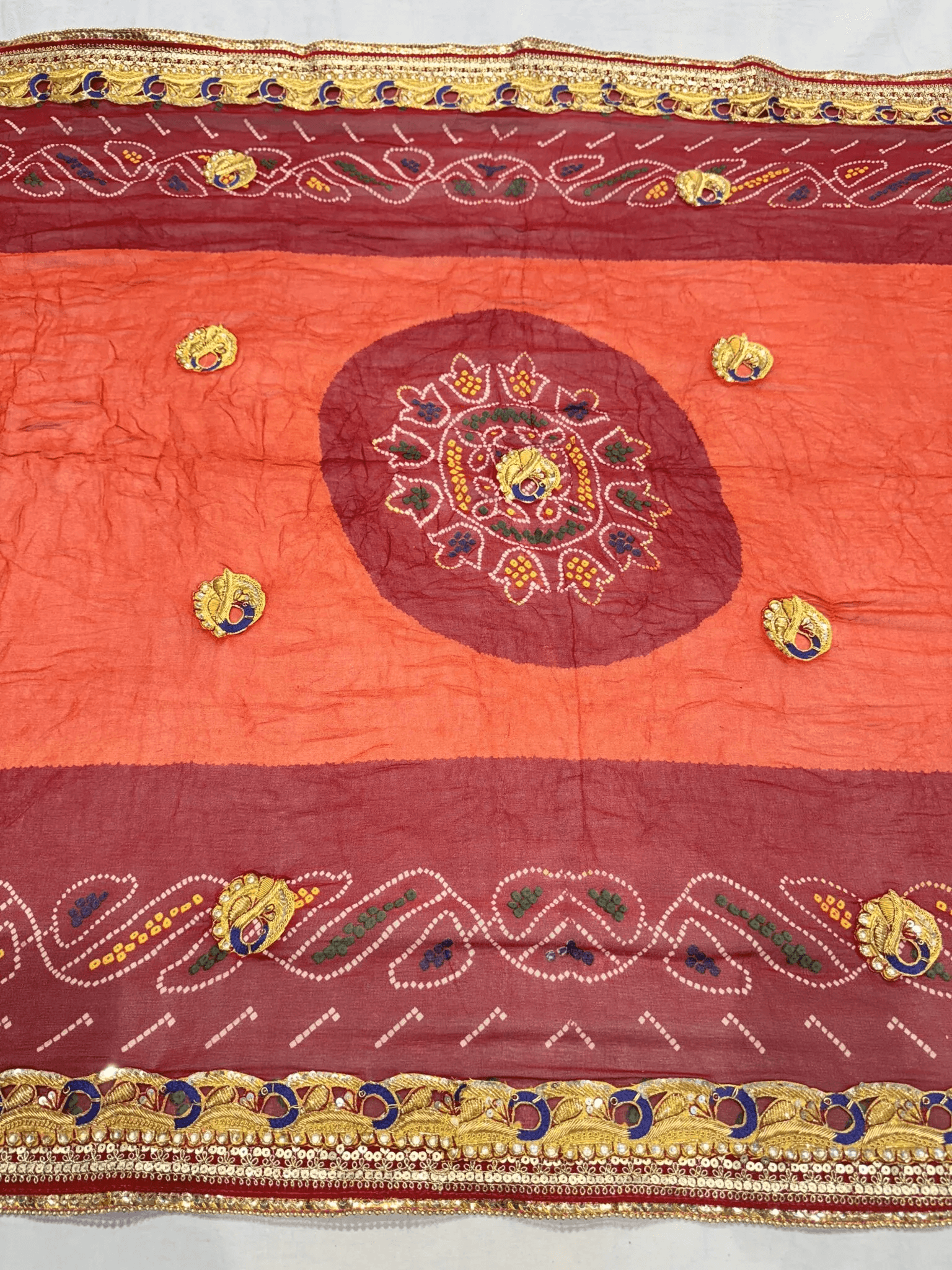 Ek Paat Georgette Swastik Design Chunri