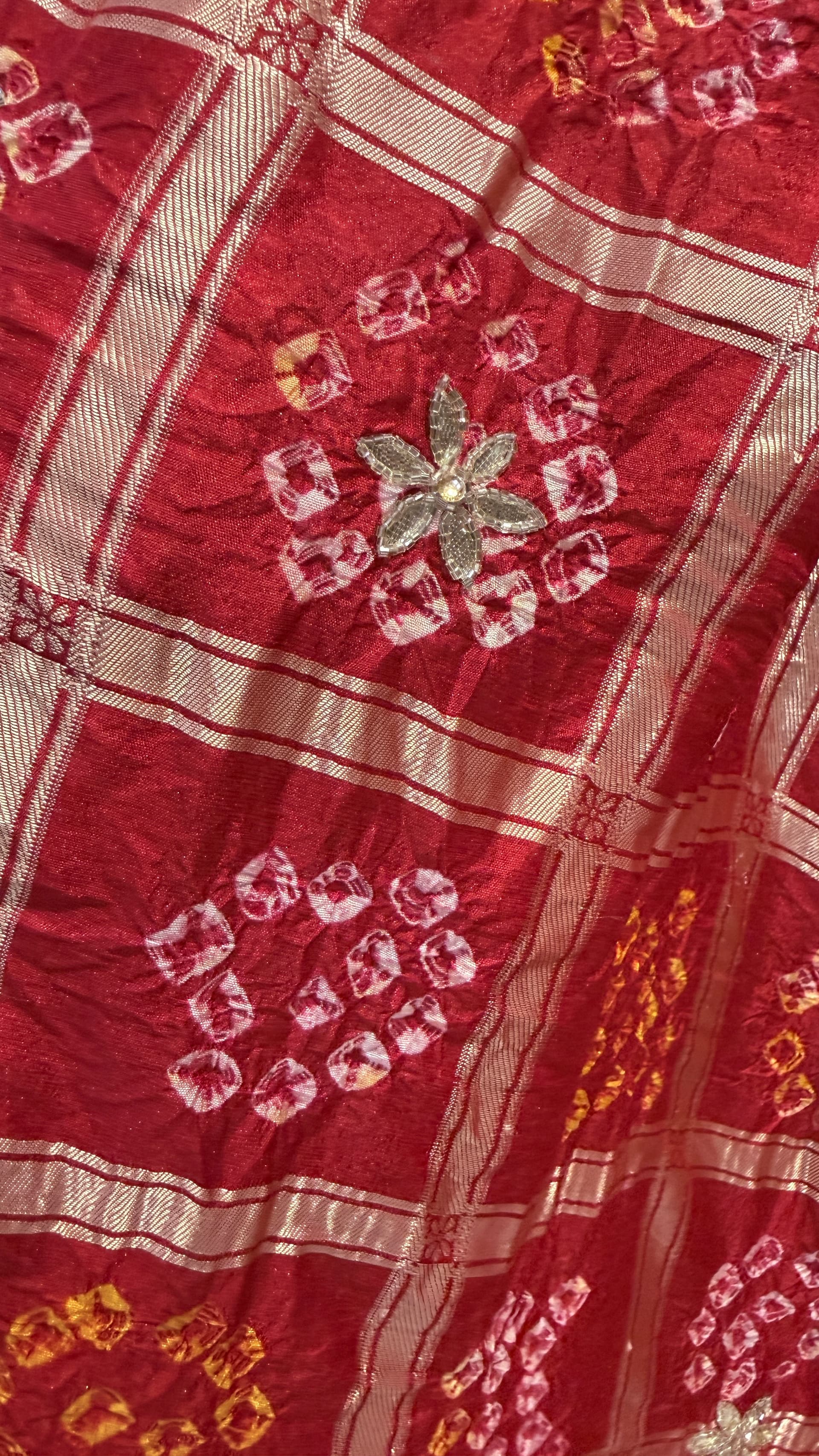 Handcrafted Gotapatti Malai Silk Dupatta