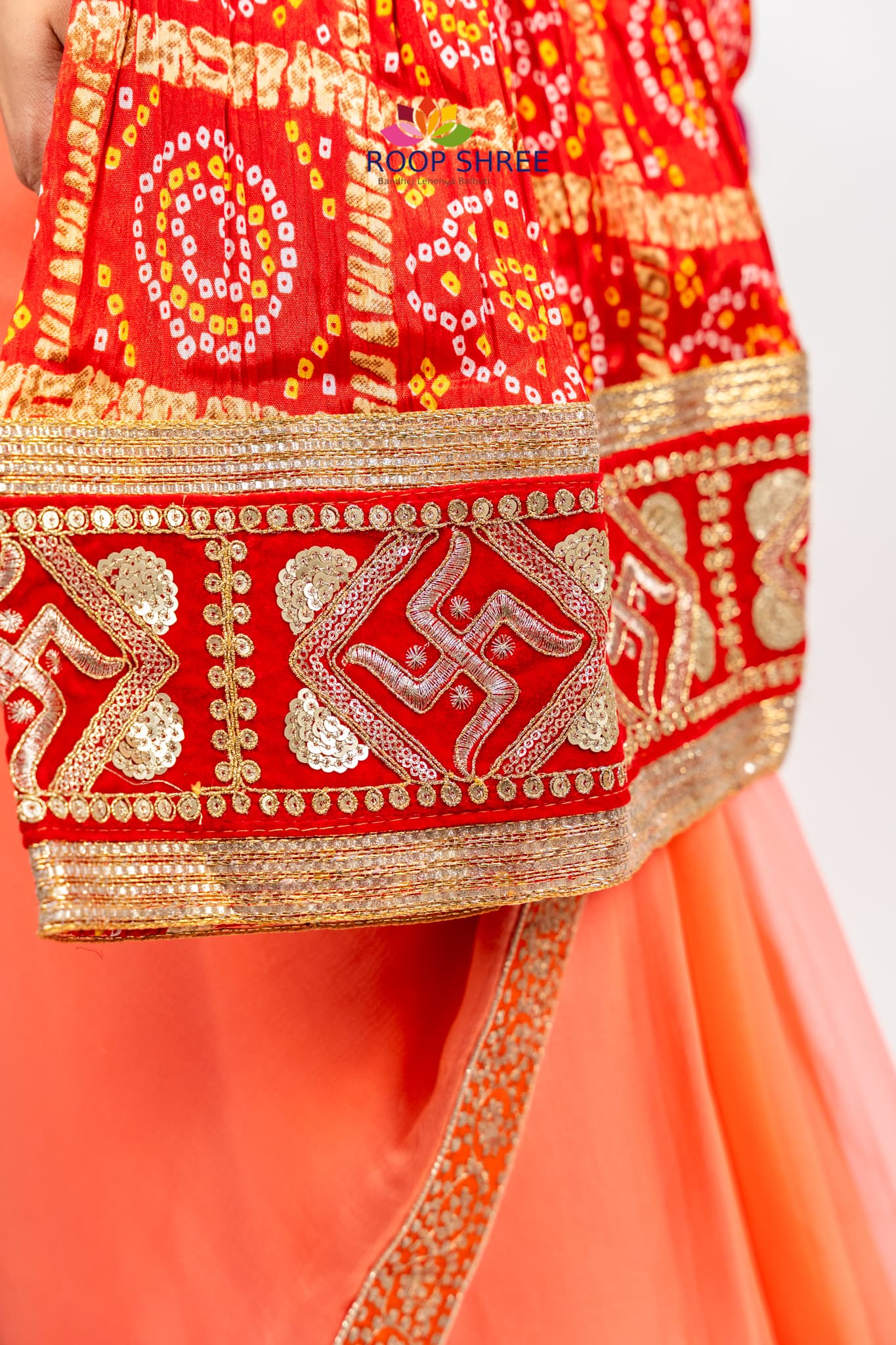 brooch With Peacock Design and Swastik Lace