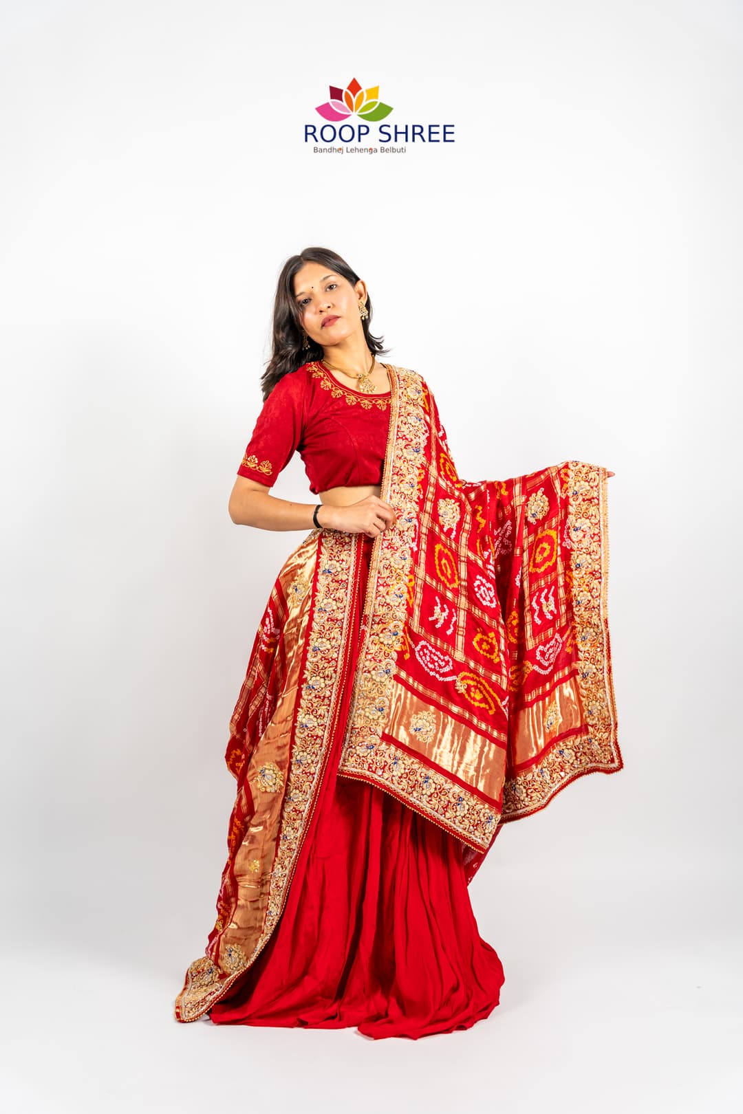 Designer Gajji Silk Wedding Dupatta with Hand-Embroidered Zardozi.