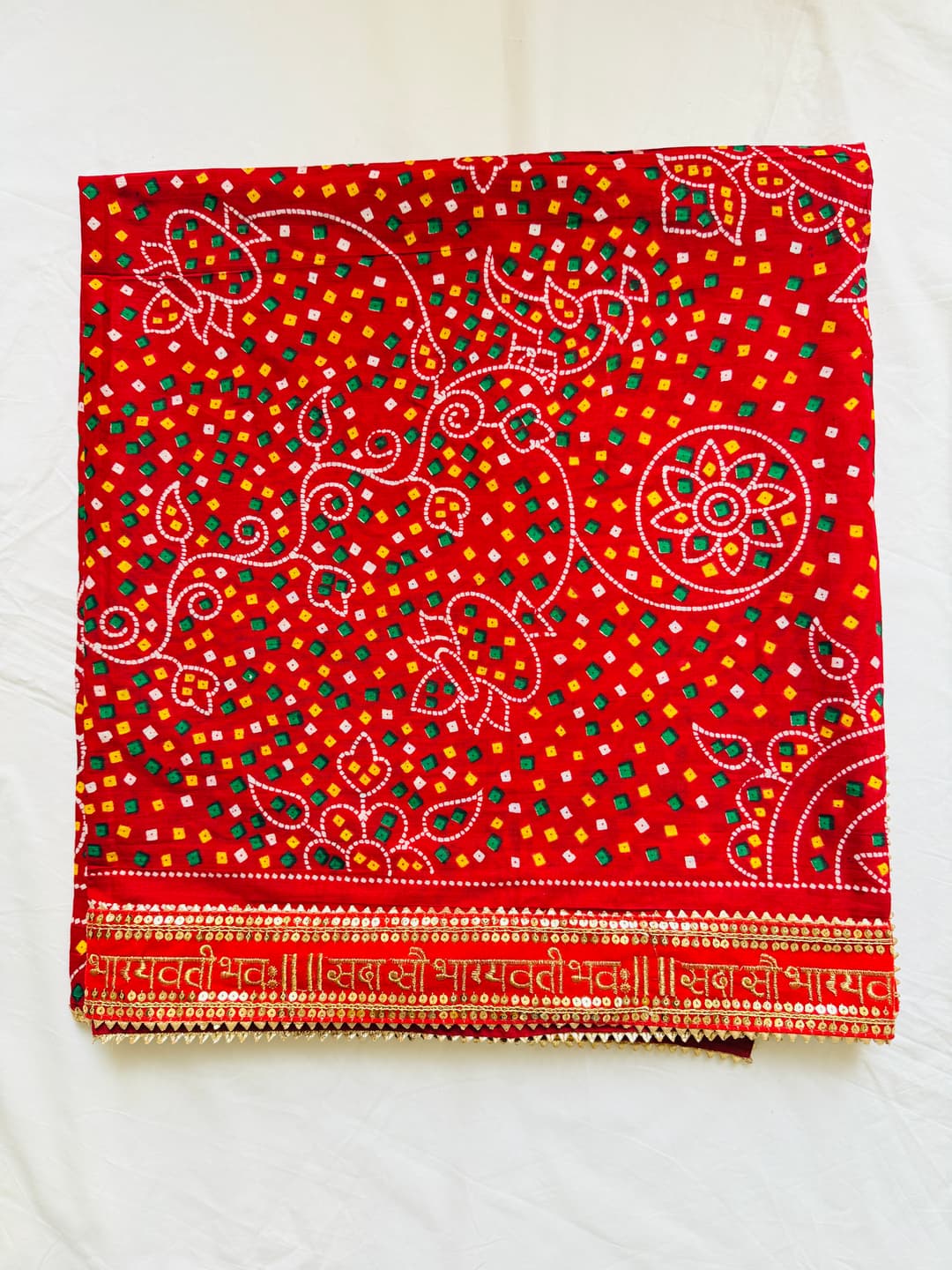 Cotton Dupata with Swastik Lace