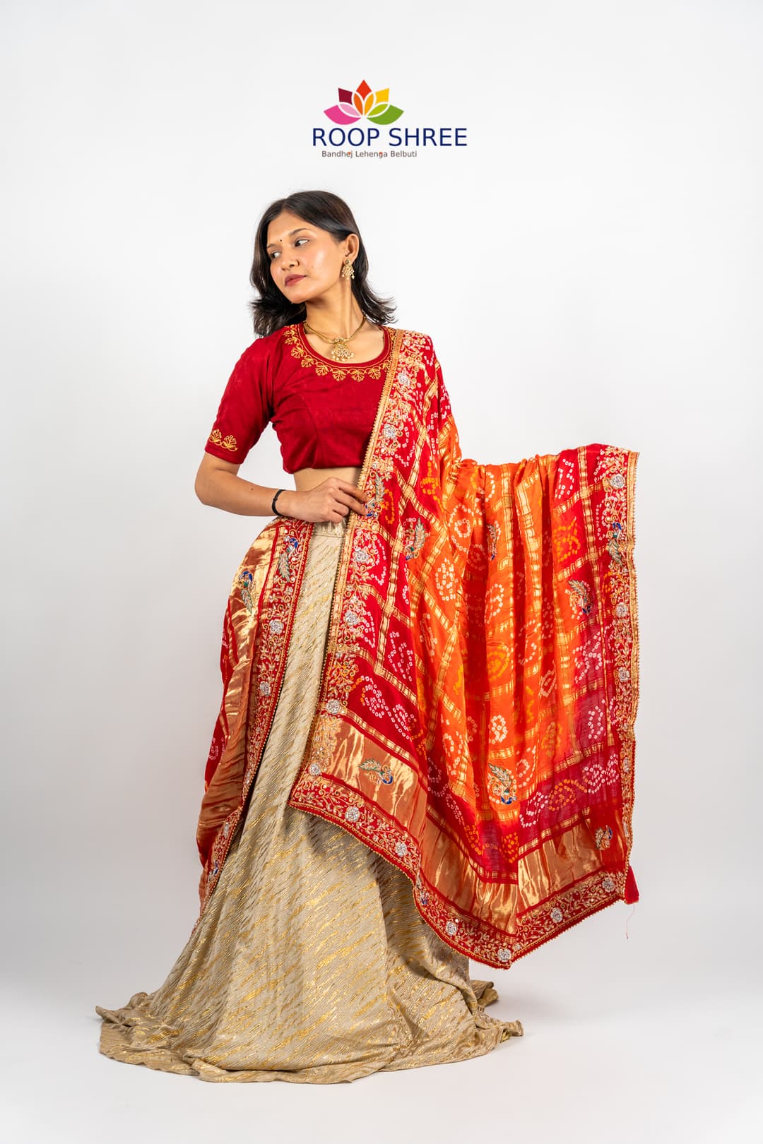 Regal Elegance Gajji Silk Ghatchola Dupatta with Zardozi Accents