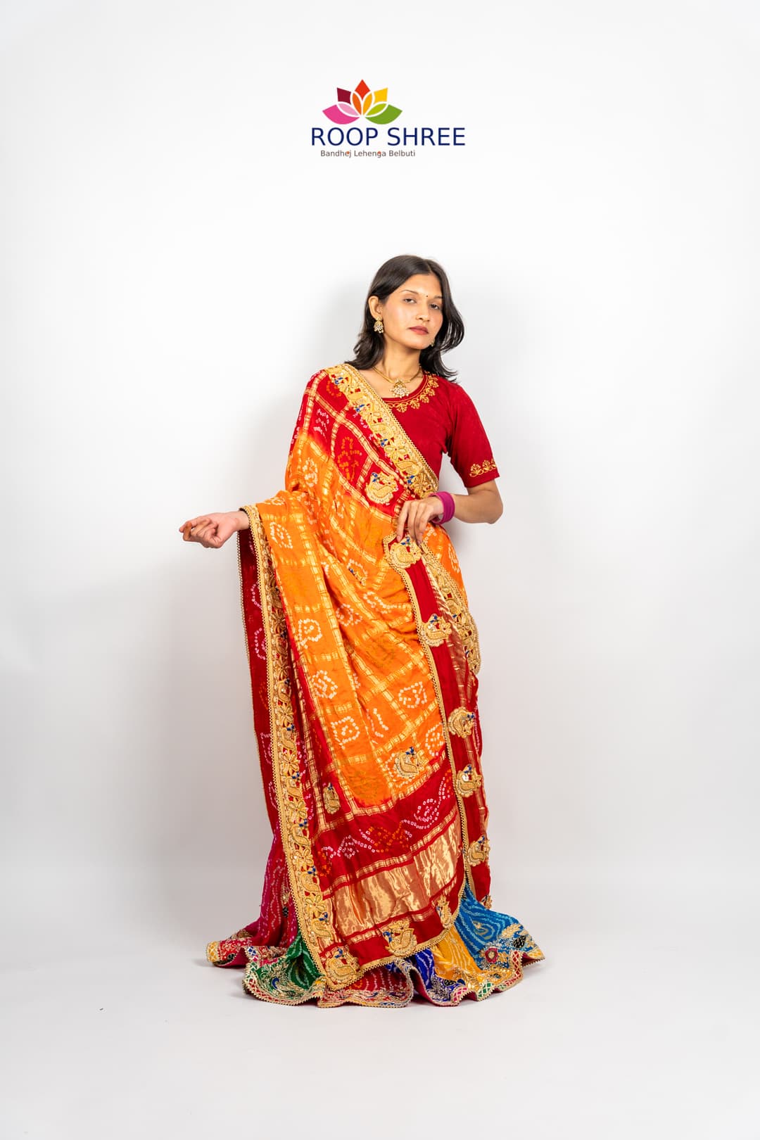Gajji Silk Peacock design Peela
