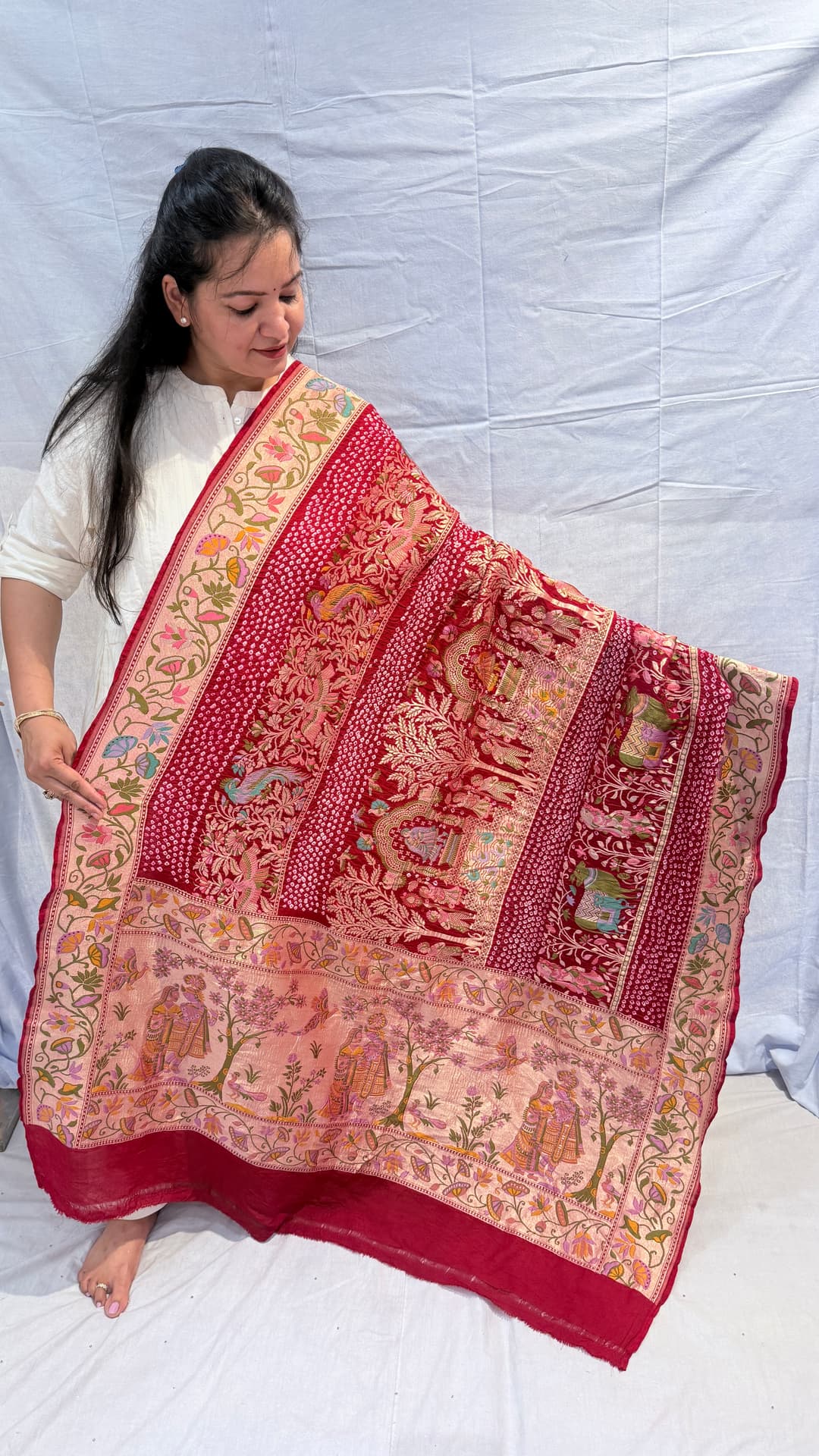 Luxury Kadhi Georgette Meenakari Woven Barat Dupatta