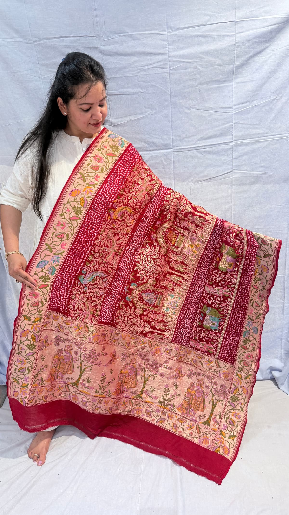 Luxury Kadhi Georgette Meenakari Woven Barat Dupatta