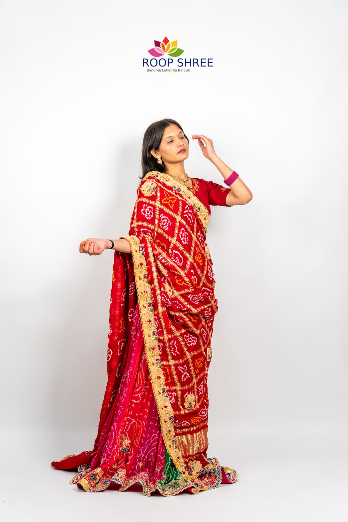 Gajji Silk Peacock design Chunri