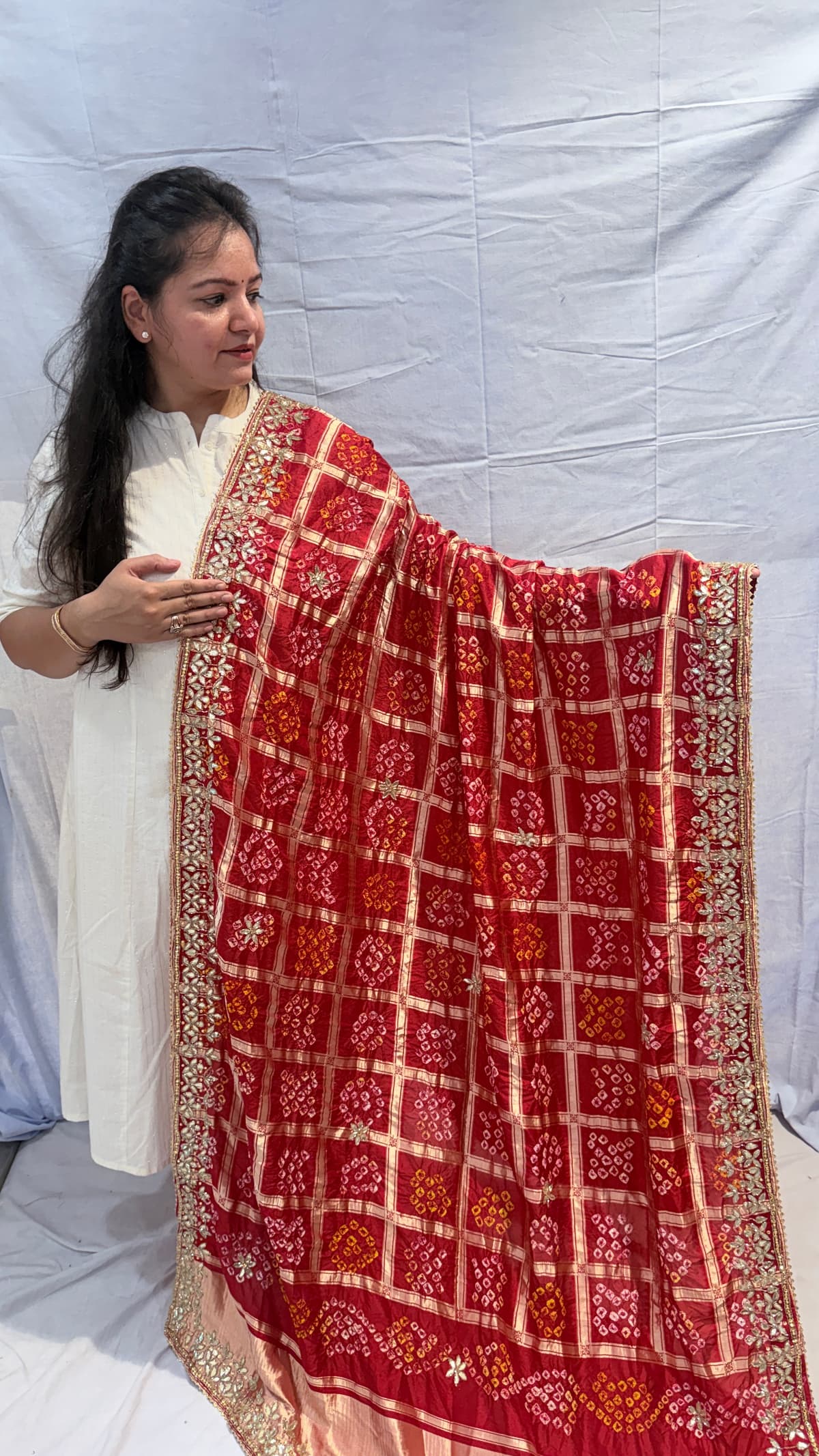 Handcrafted Gota Patti Malai Silk Dupatta