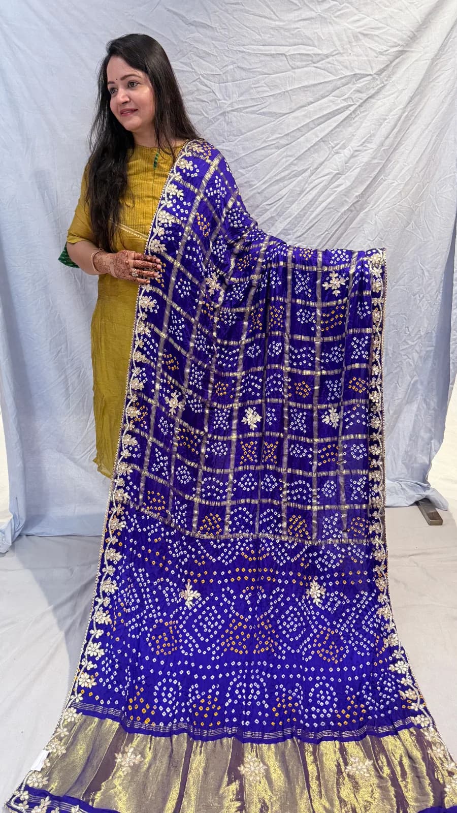 Duplicate Ghatchola saree with cutdana Gotapatti work