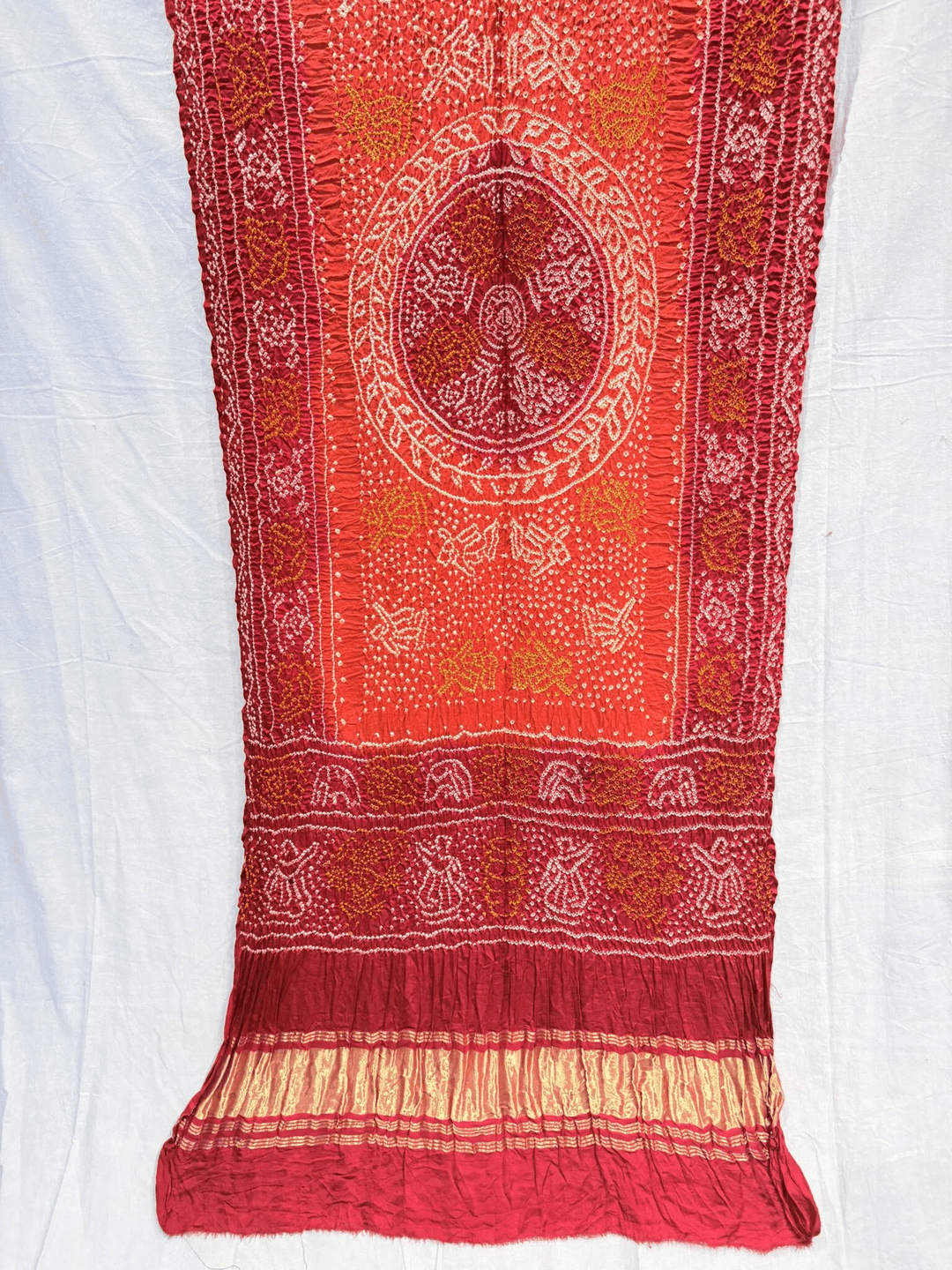 Gajji Silk Dupata with Raslila bandhej