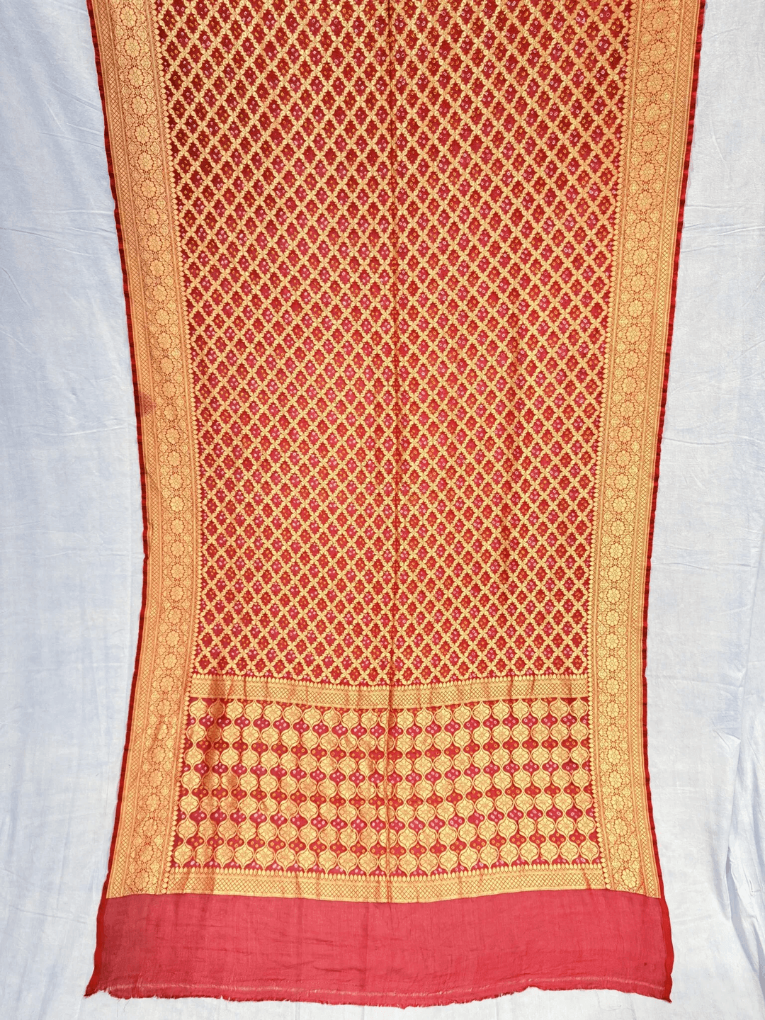 Pure Kadhi georgette saree with Bandhej