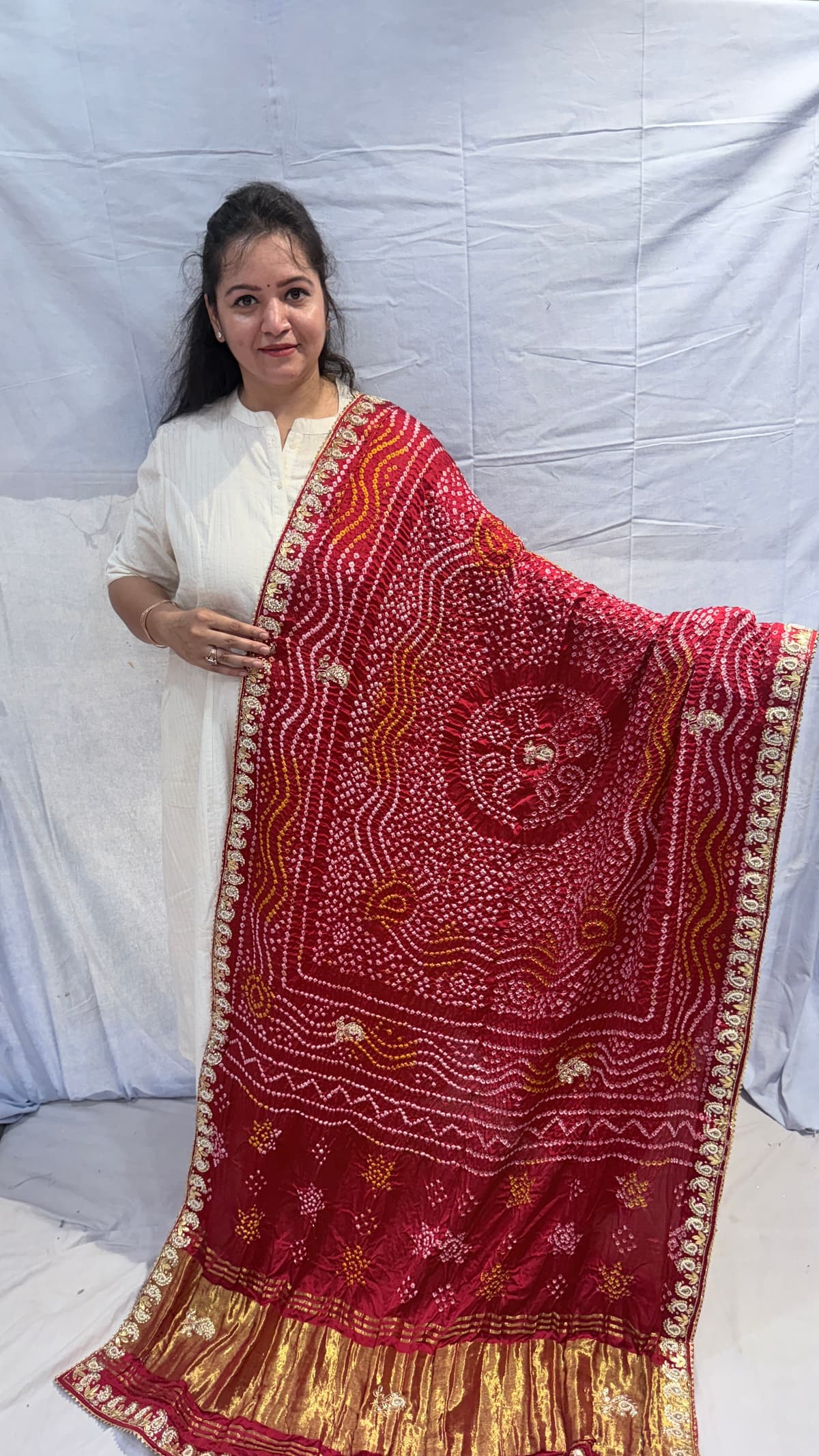 Wedding Special Malai Silk Dabka & Moti Gota Patti Dupatta