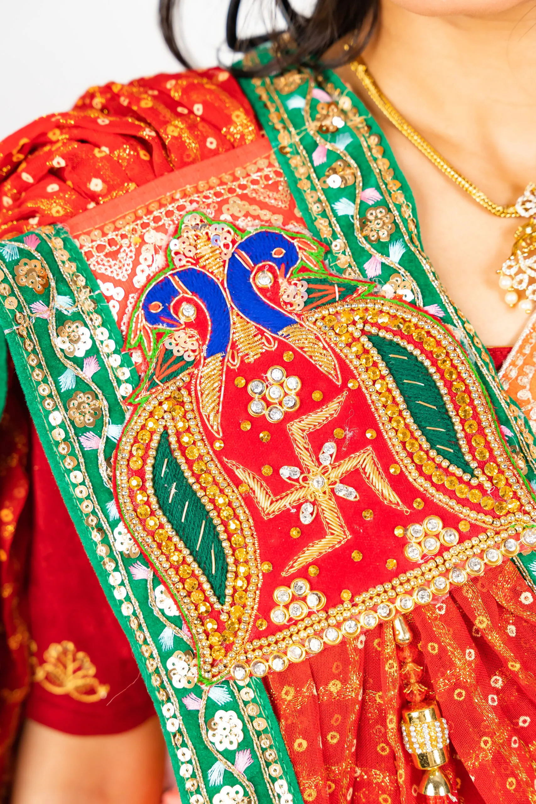 Zari Weaving Fabric with Swastik Buta - Image 4