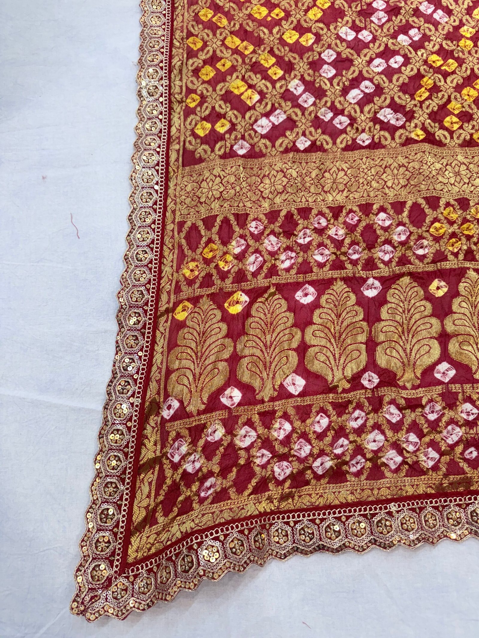 Banarasi Dupatta with cutwork border - Image 3