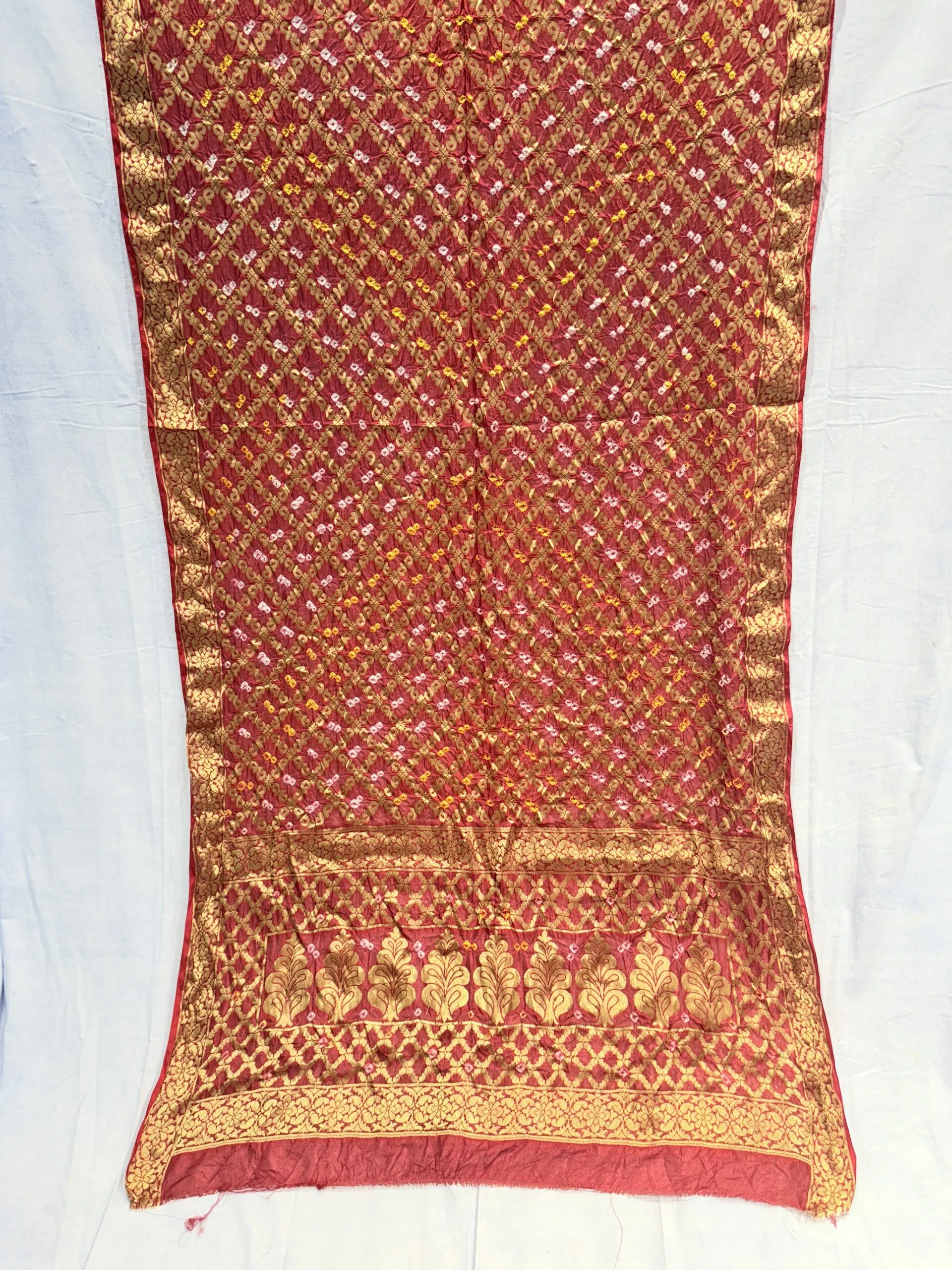 Banarasi fabric with Hand Made bandhej
