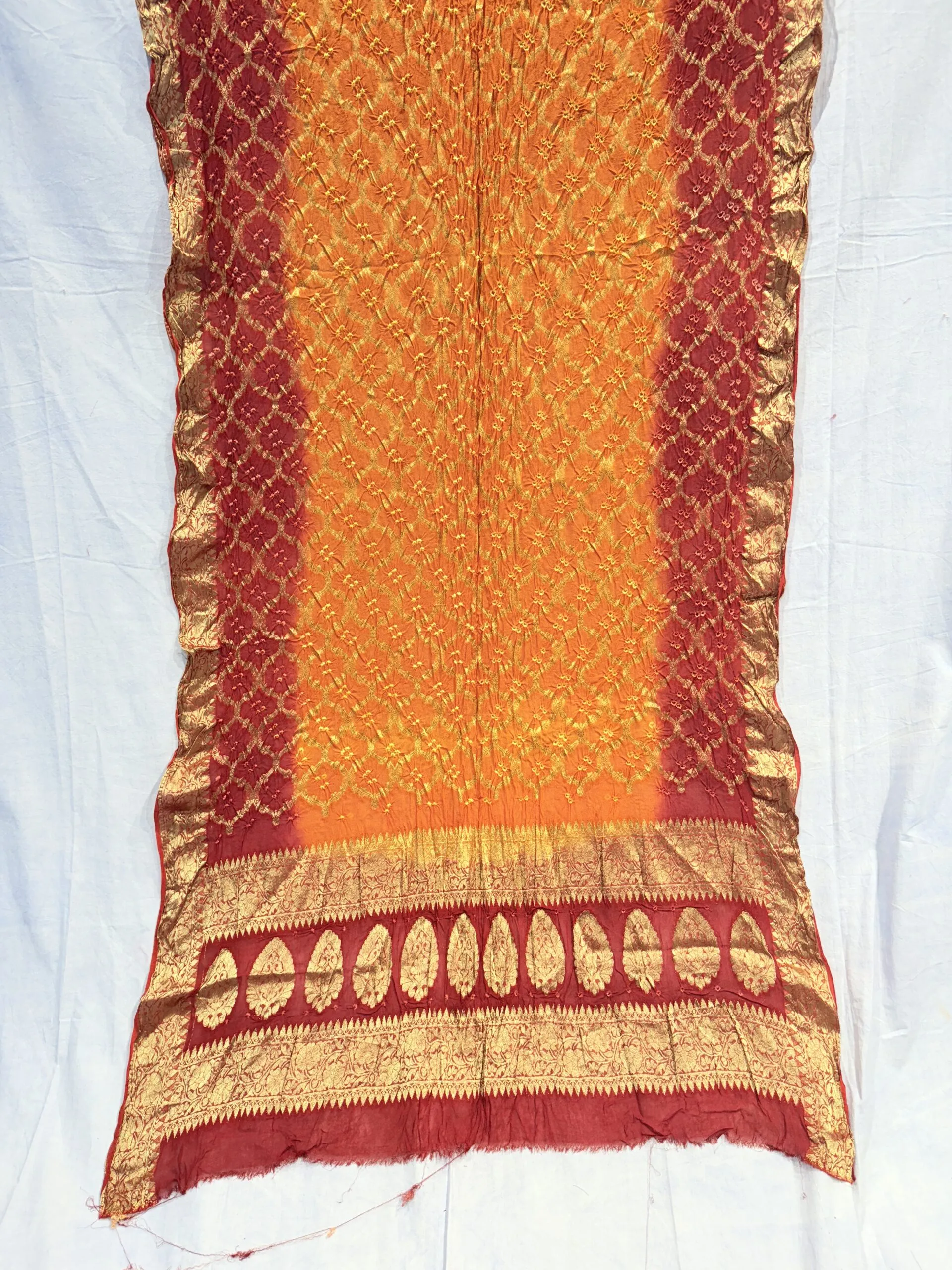 Viscoss georgette with hand bandhej