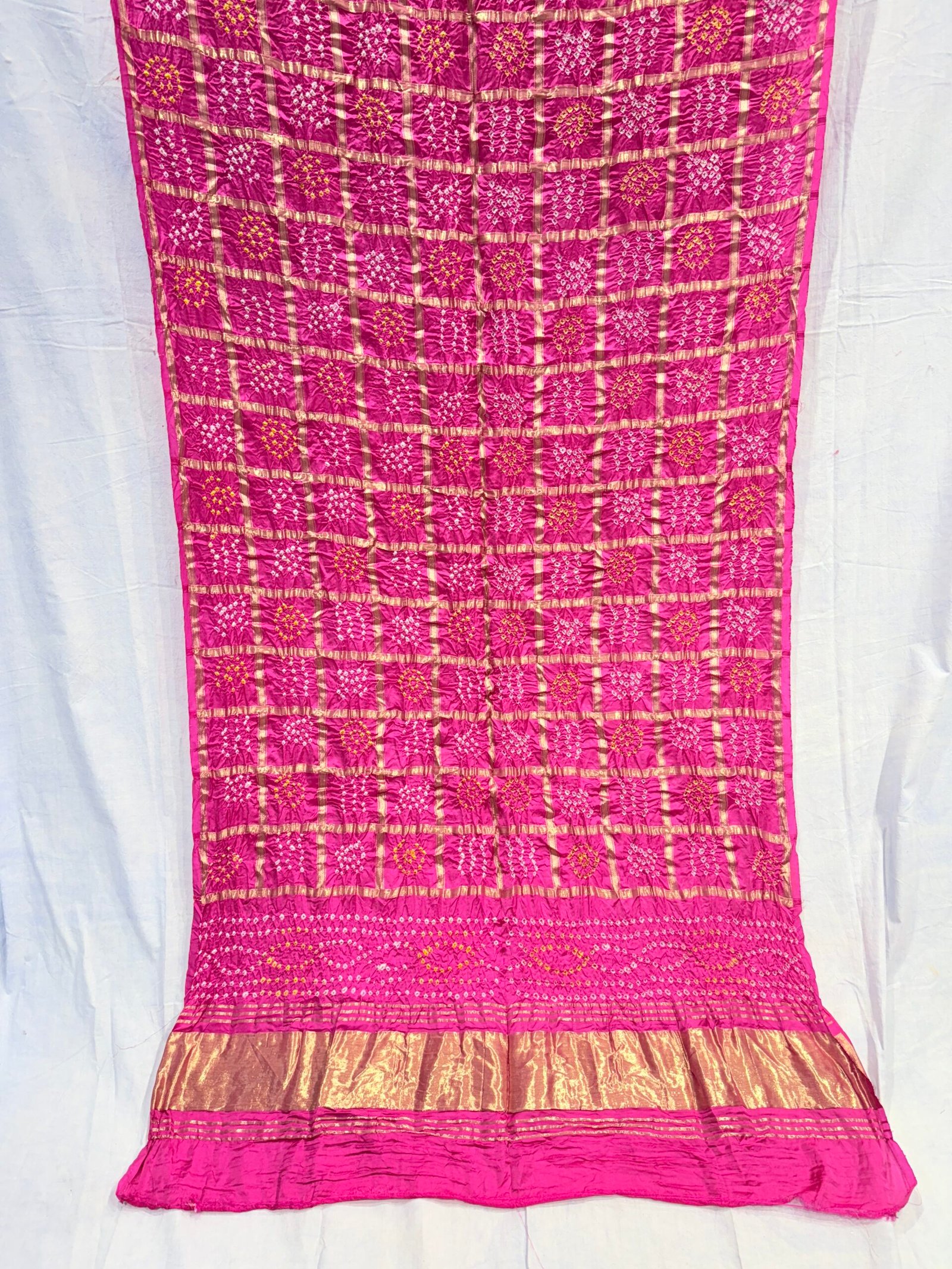 Modal Silk Dupata In ghatchola hand made Bandhej - Image 3