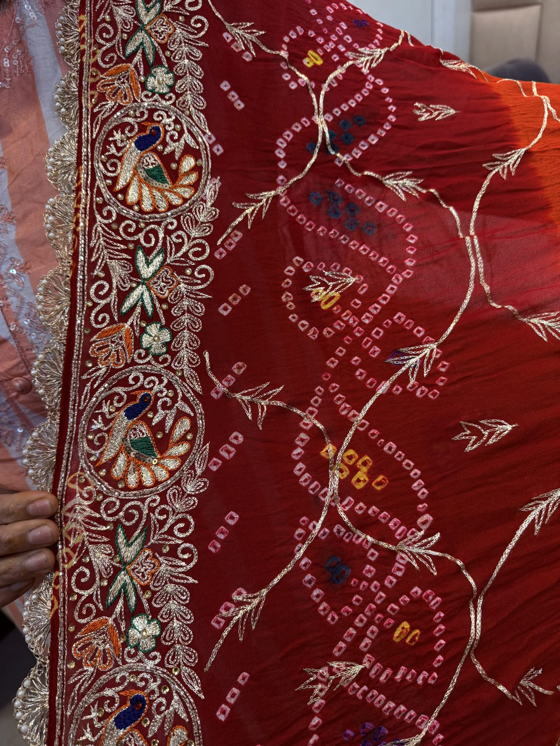 Jaal Peela with mor pittan work